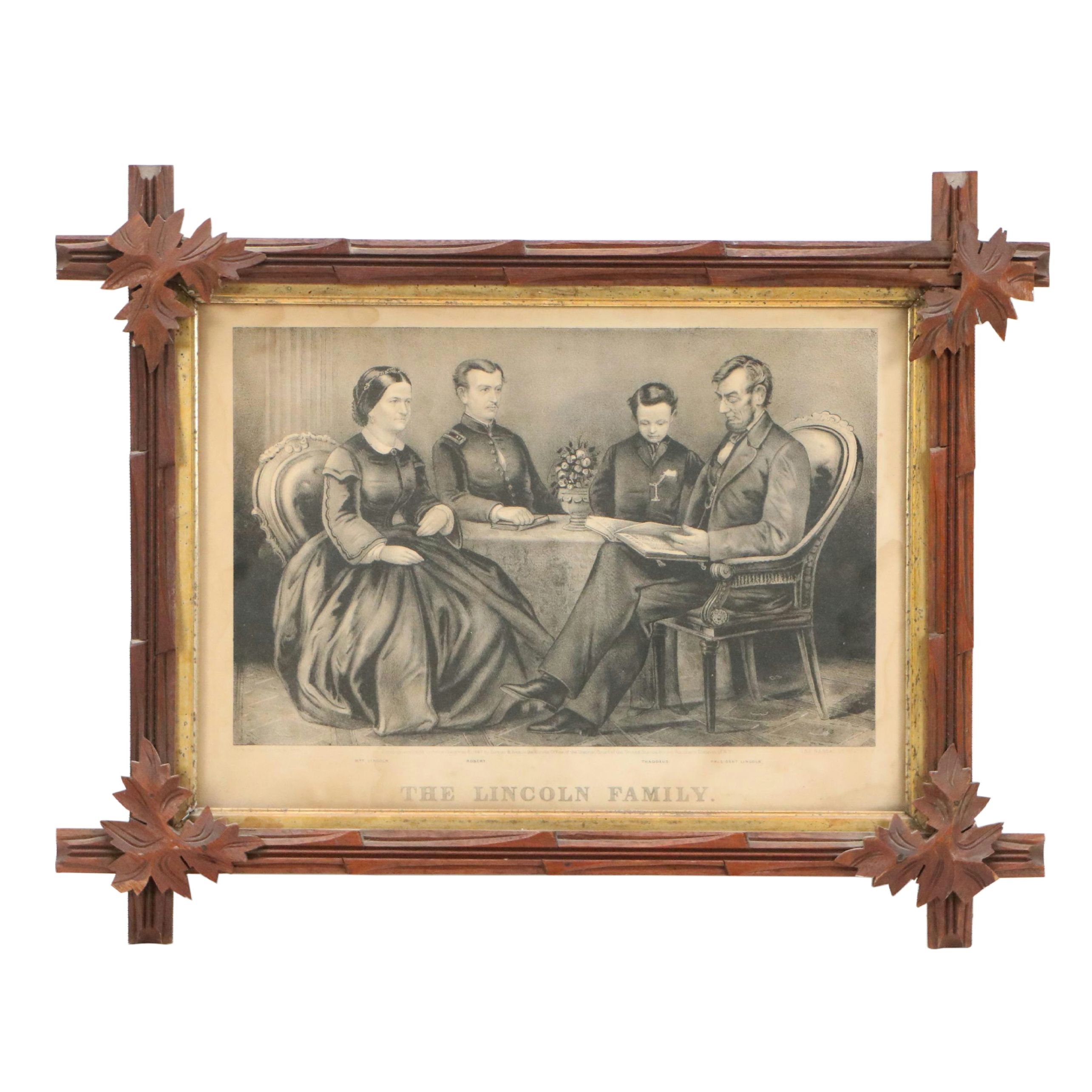 Currier & Ives Lithograph "The Lincoln Family," 1867