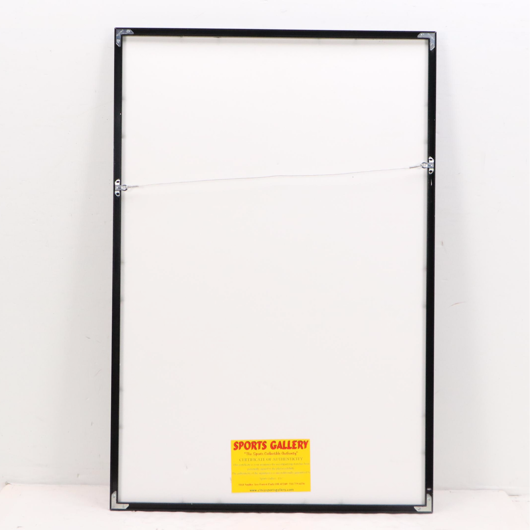 Johnny Bench Signed Cincinnati Reds Framed Baseball Poster