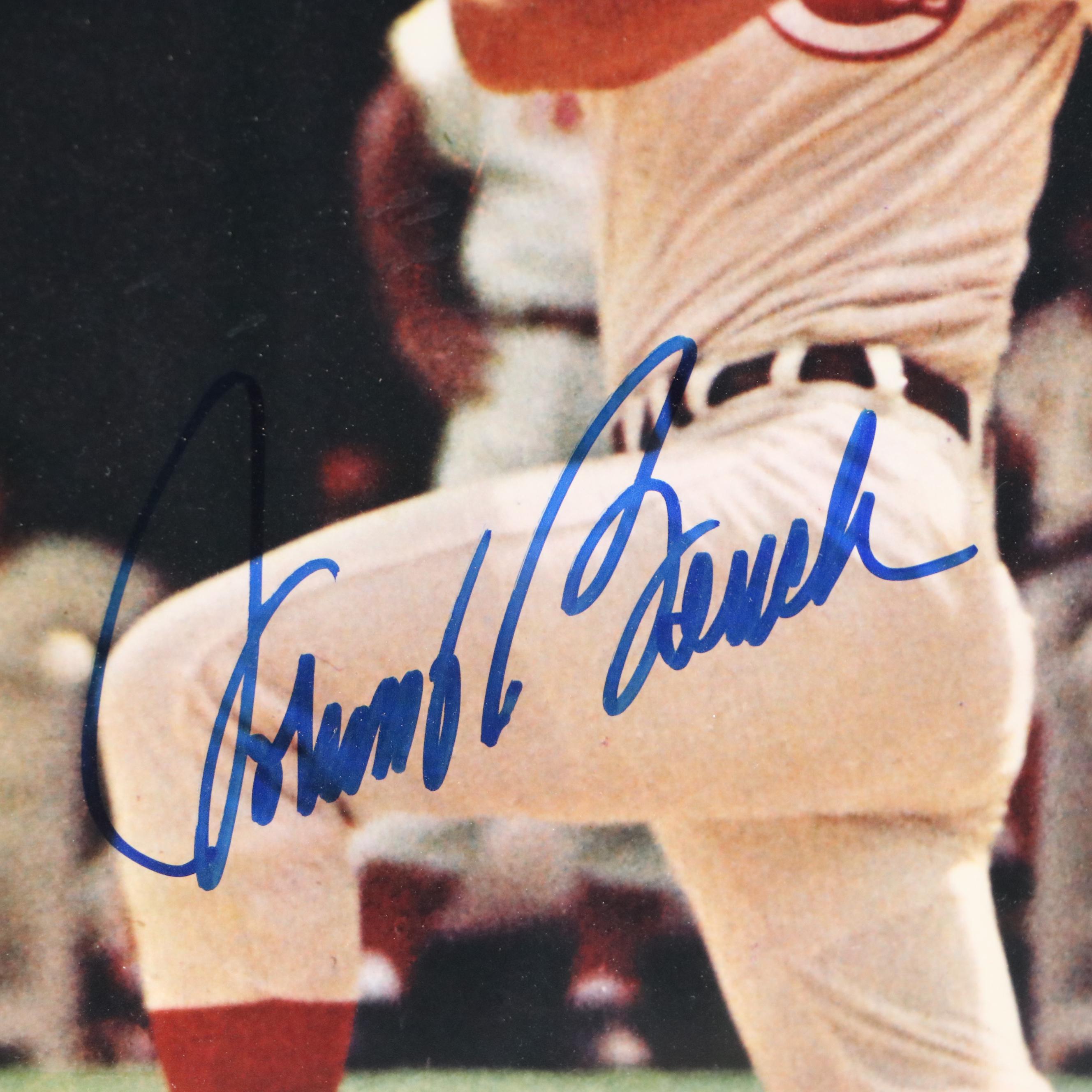 Johnny Bench Signed Cincinnati Reds Framed Baseball Poster