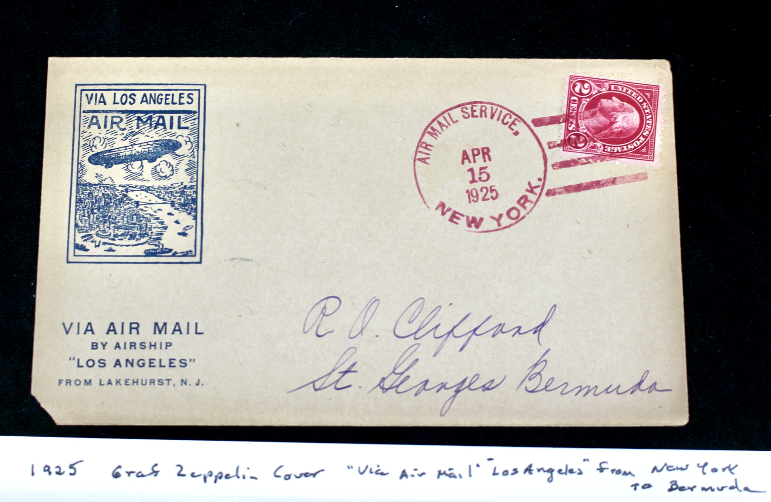 1925 Graf Zeppelin Postal Cover, New York to Bermuda