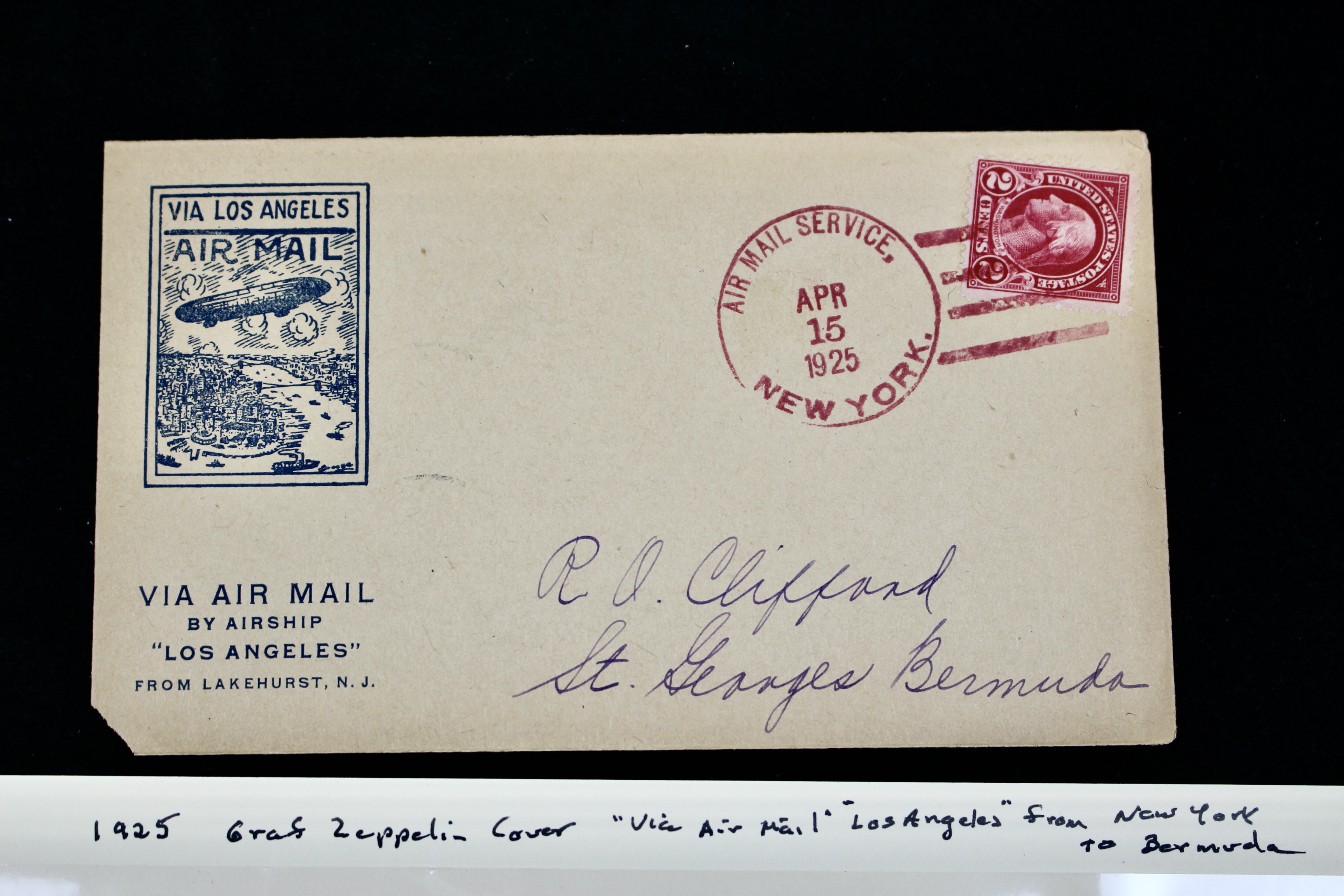 1925 Graf Zeppelin Postal Cover, New York to Bermuda