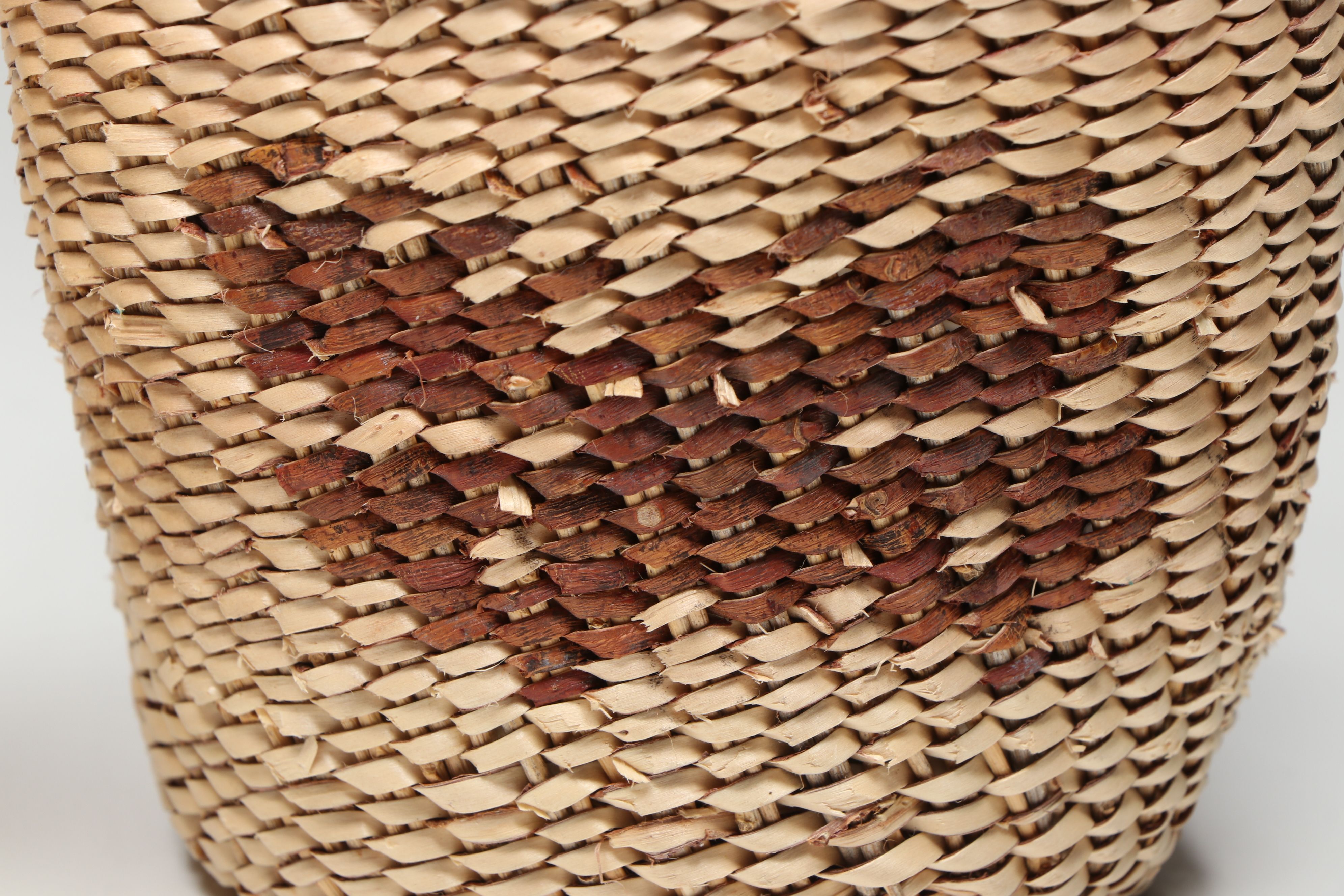 Novena Cobb Indé (Apache) Buckskin and Willow Tus with Other Basketry Vessel