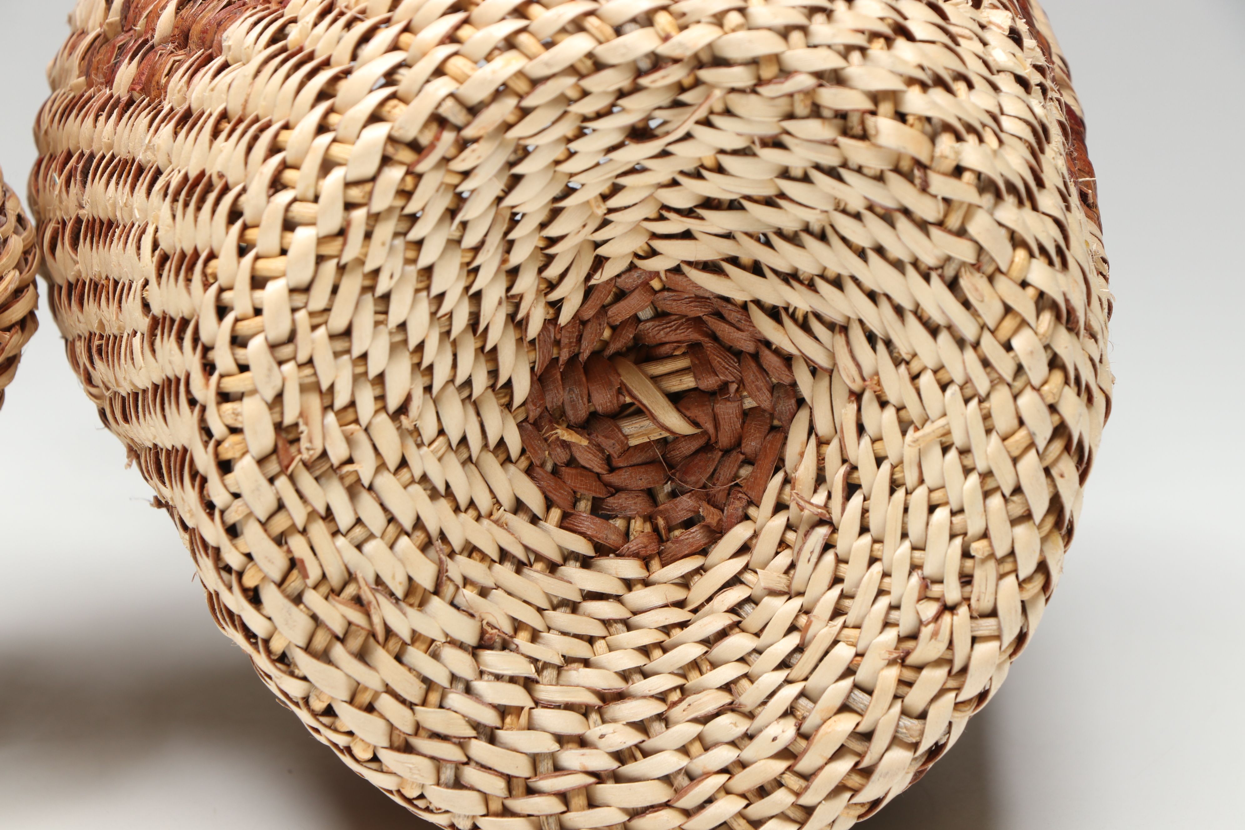 Novena Cobb Indé (Apache) Buckskin and Willow Tus with Other Basketry Vessel