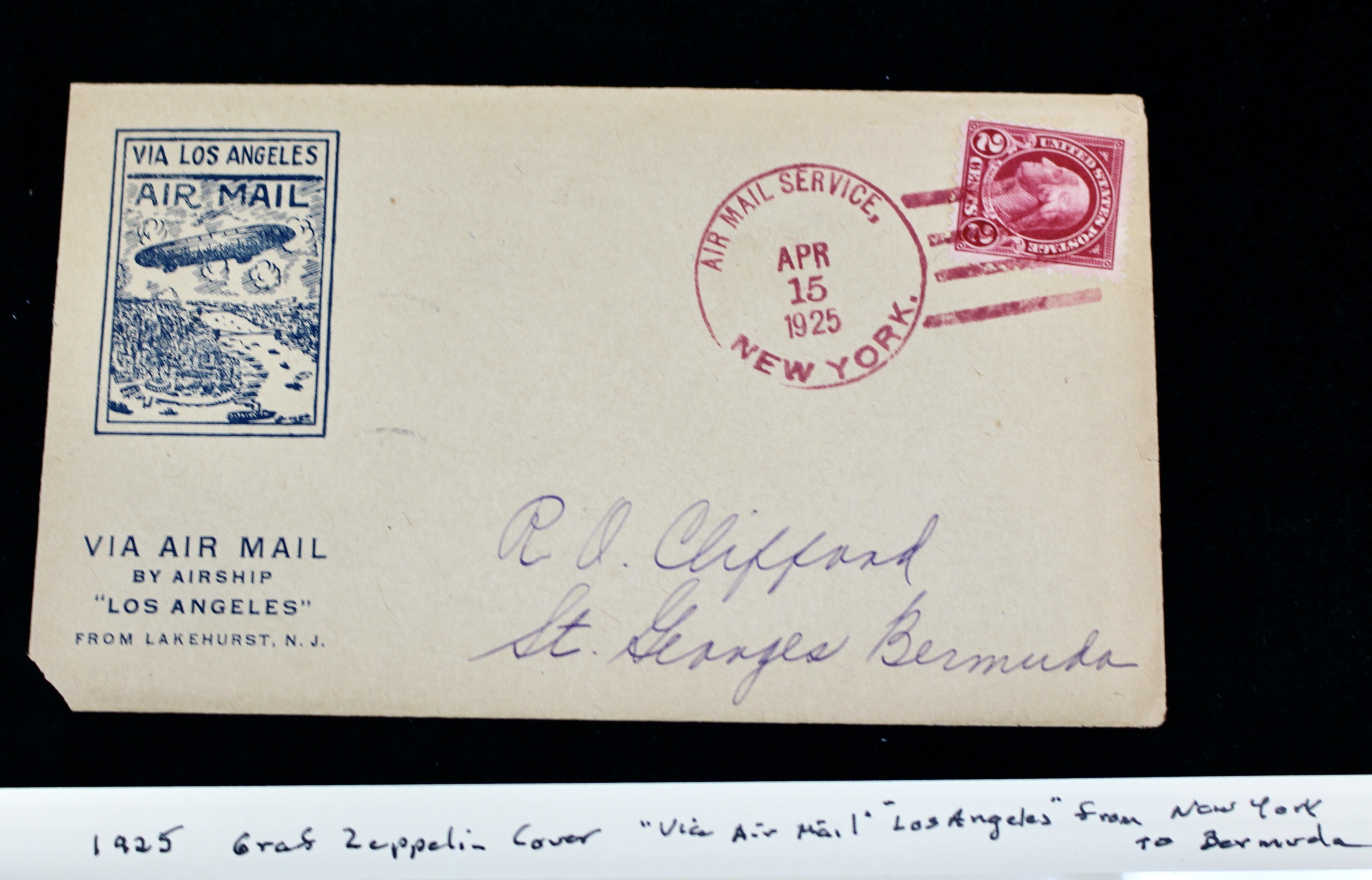 1925 Graf Zeppelin Postal Cover, New York to Bermuda