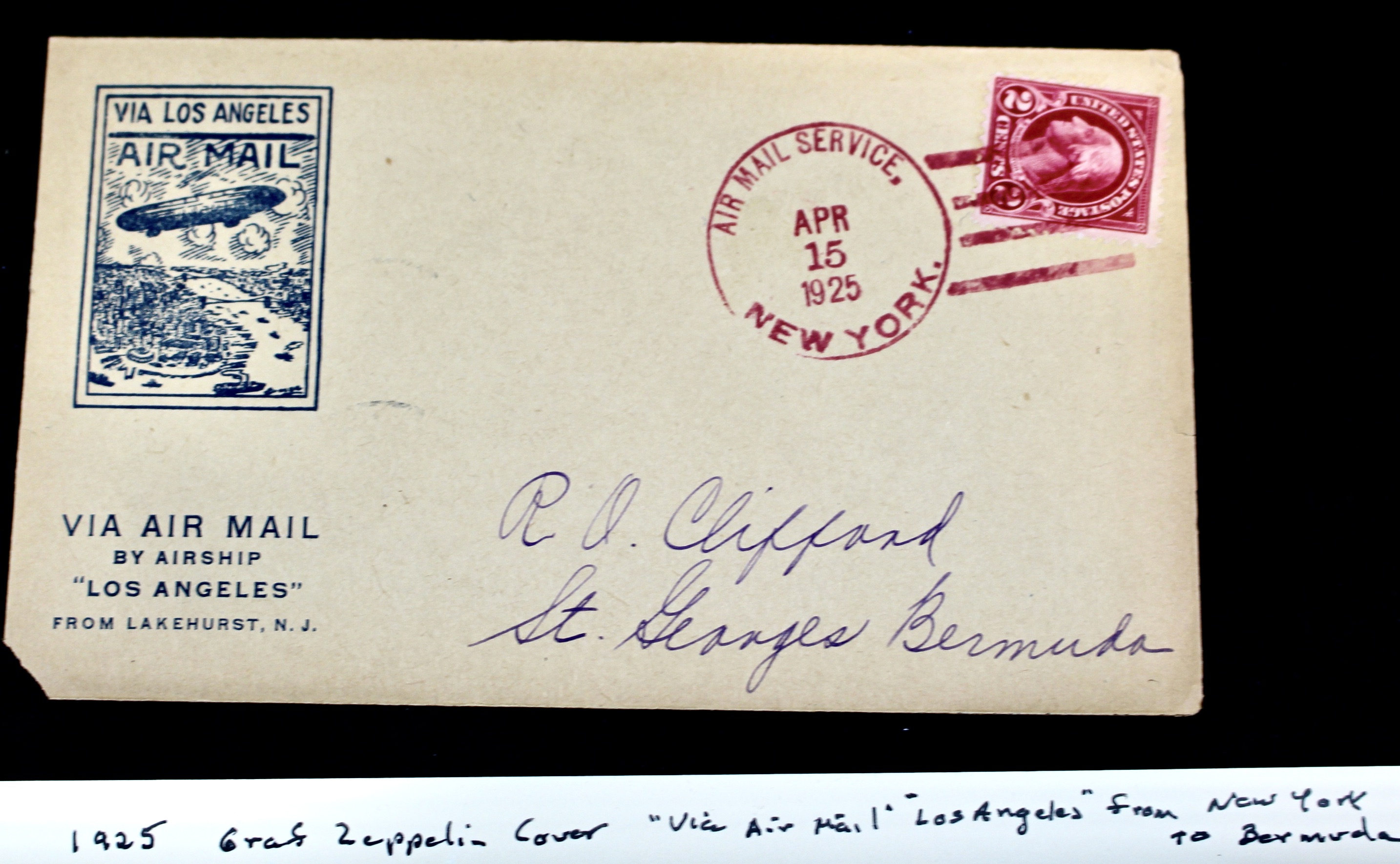 1925 Graf Zeppelin Postal Cover, New York to Bermuda