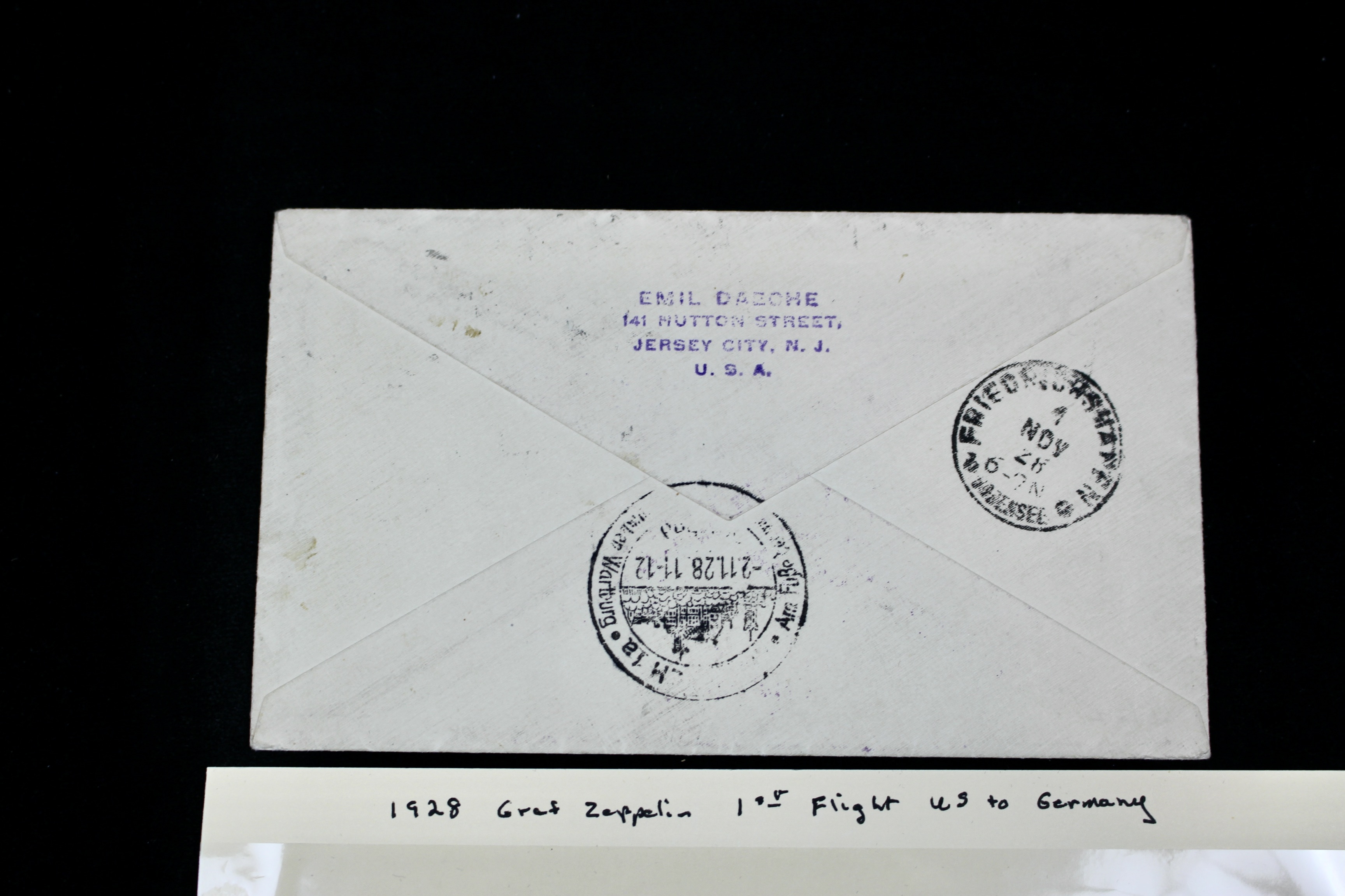 1928 Graf Zeppelin Postal Cover, 1st Flight to Germany, Scott 571 $1 Stamp