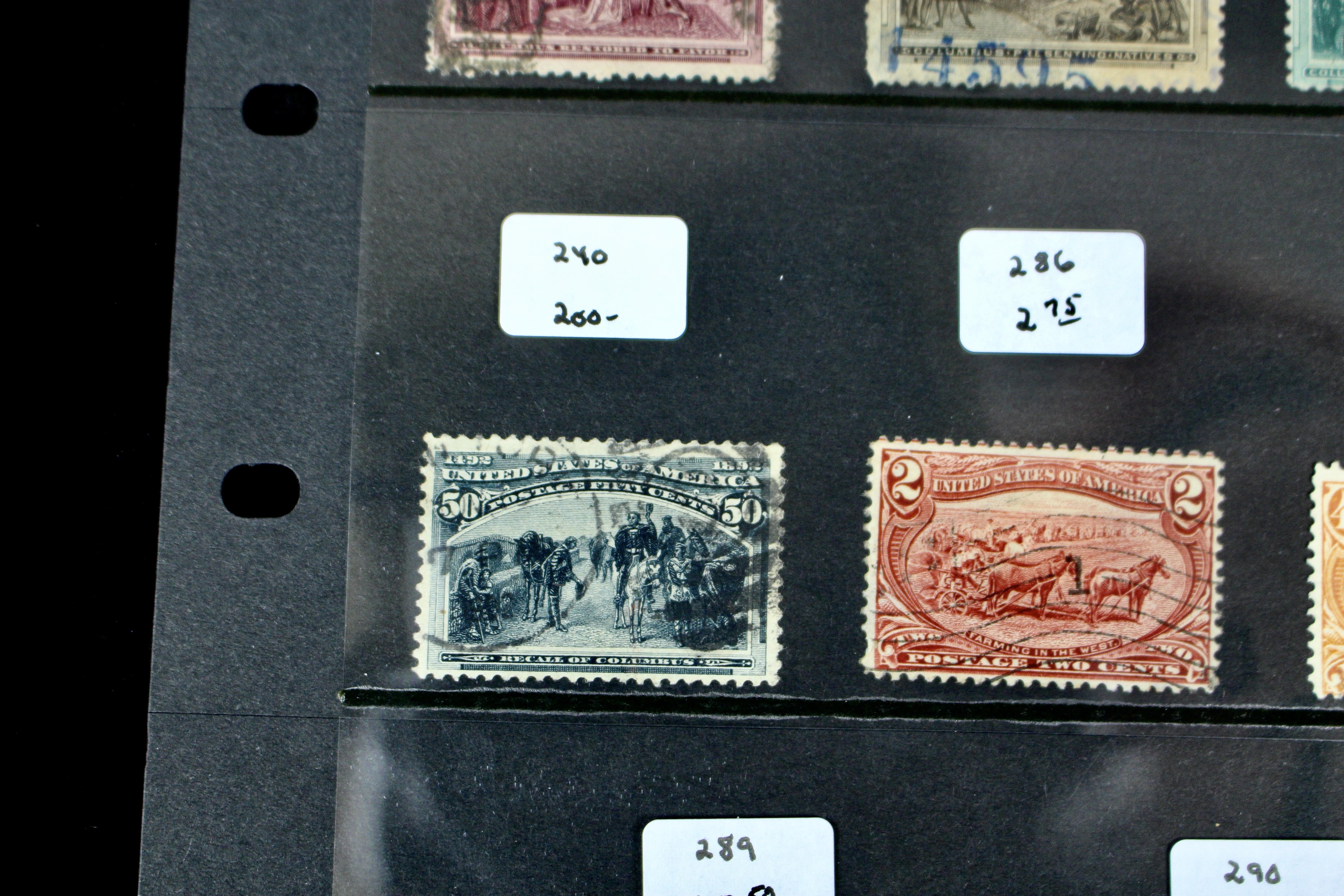 Fifteen Different Columbian and Trans-Mississippi Postage Stamps, 1890s