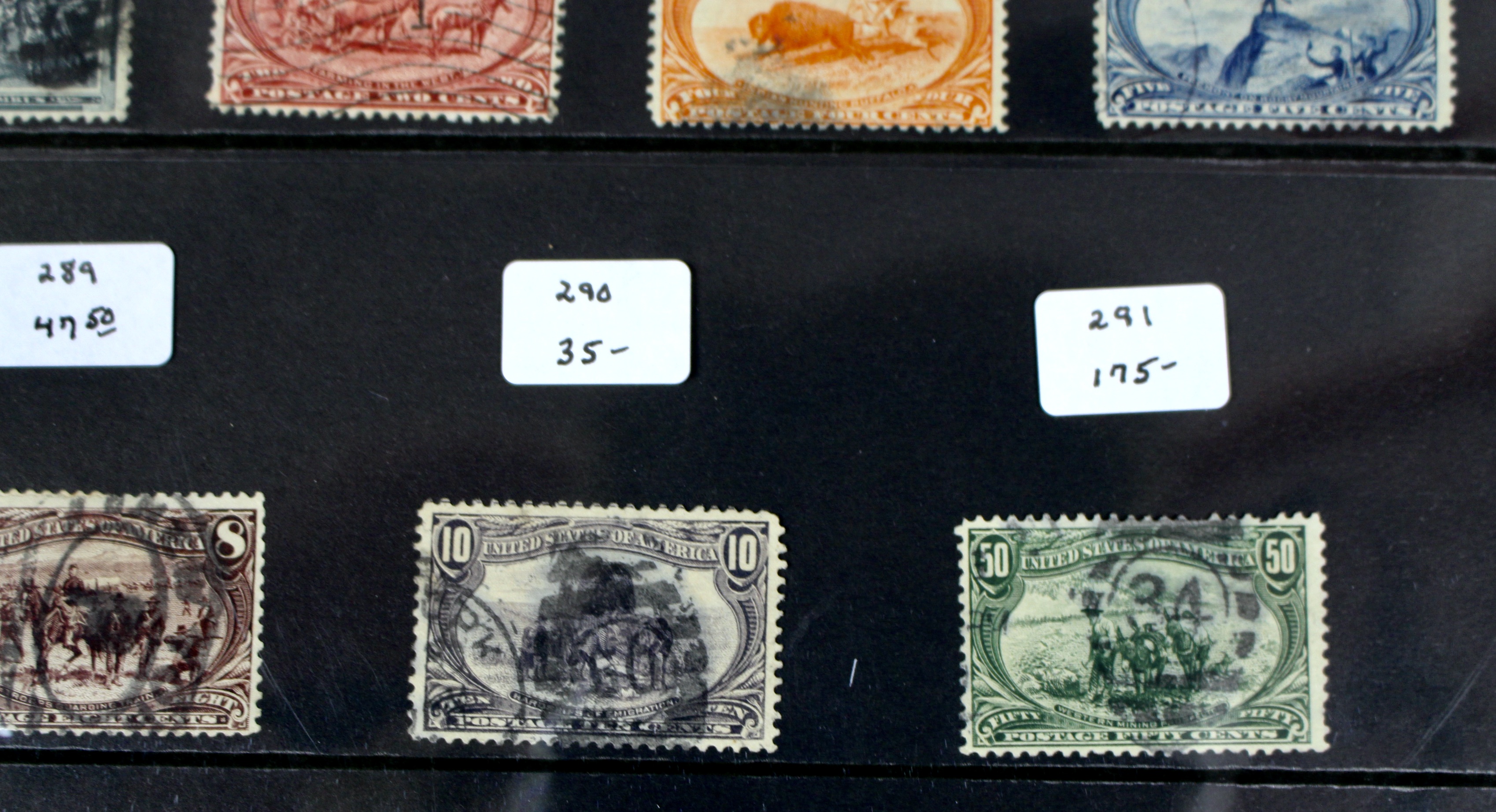 Fifteen Different Columbian and Trans-Mississippi Postage Stamps, 1890s