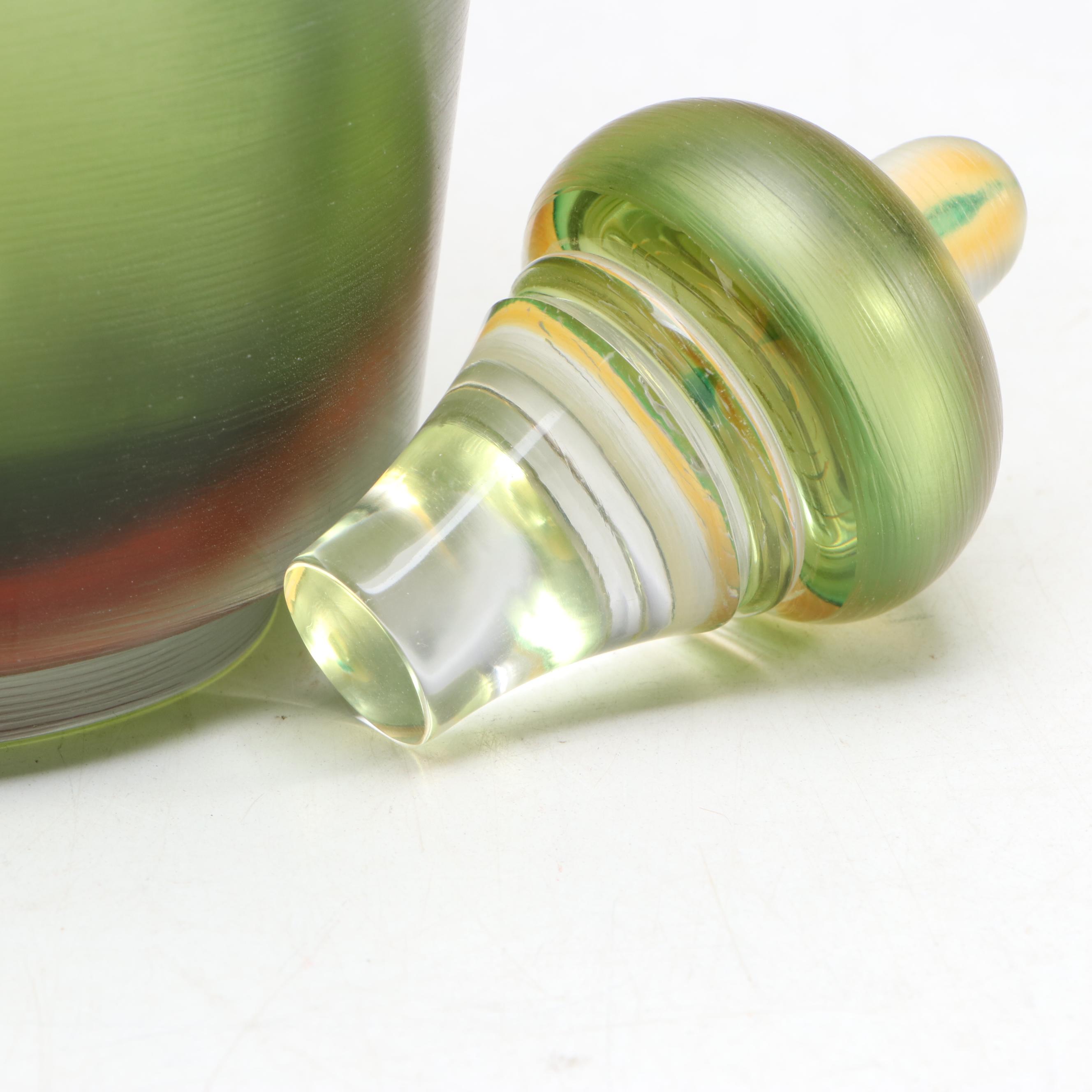 Venini Inciso Two-Color Studio Glass Bottle with Stopper, 2012