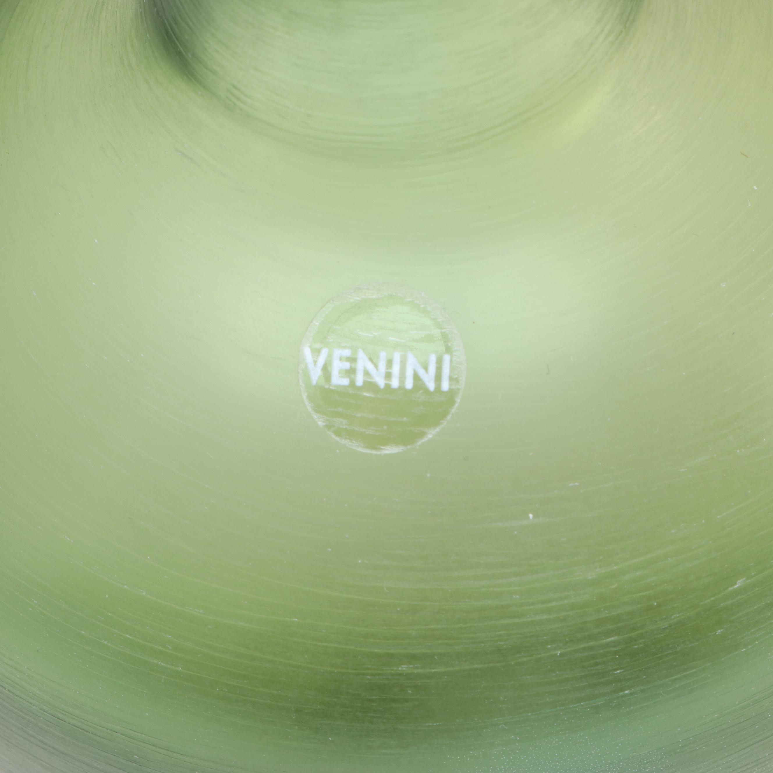 Venini Inciso Two-Color Studio Glass Bottle with Stopper, 2012