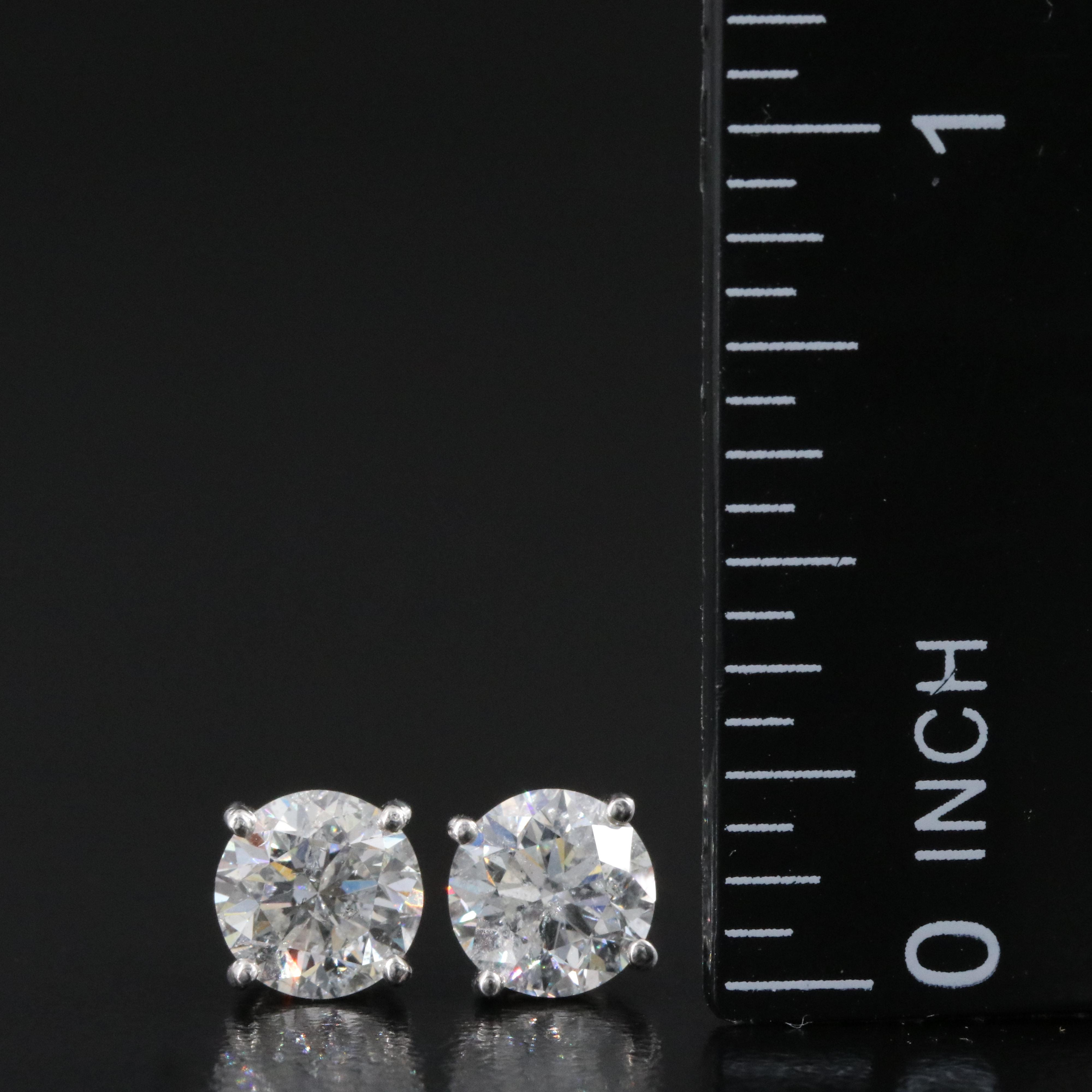Platinum 2.02 CTW Diamond Stud Earrings with GIA eReports