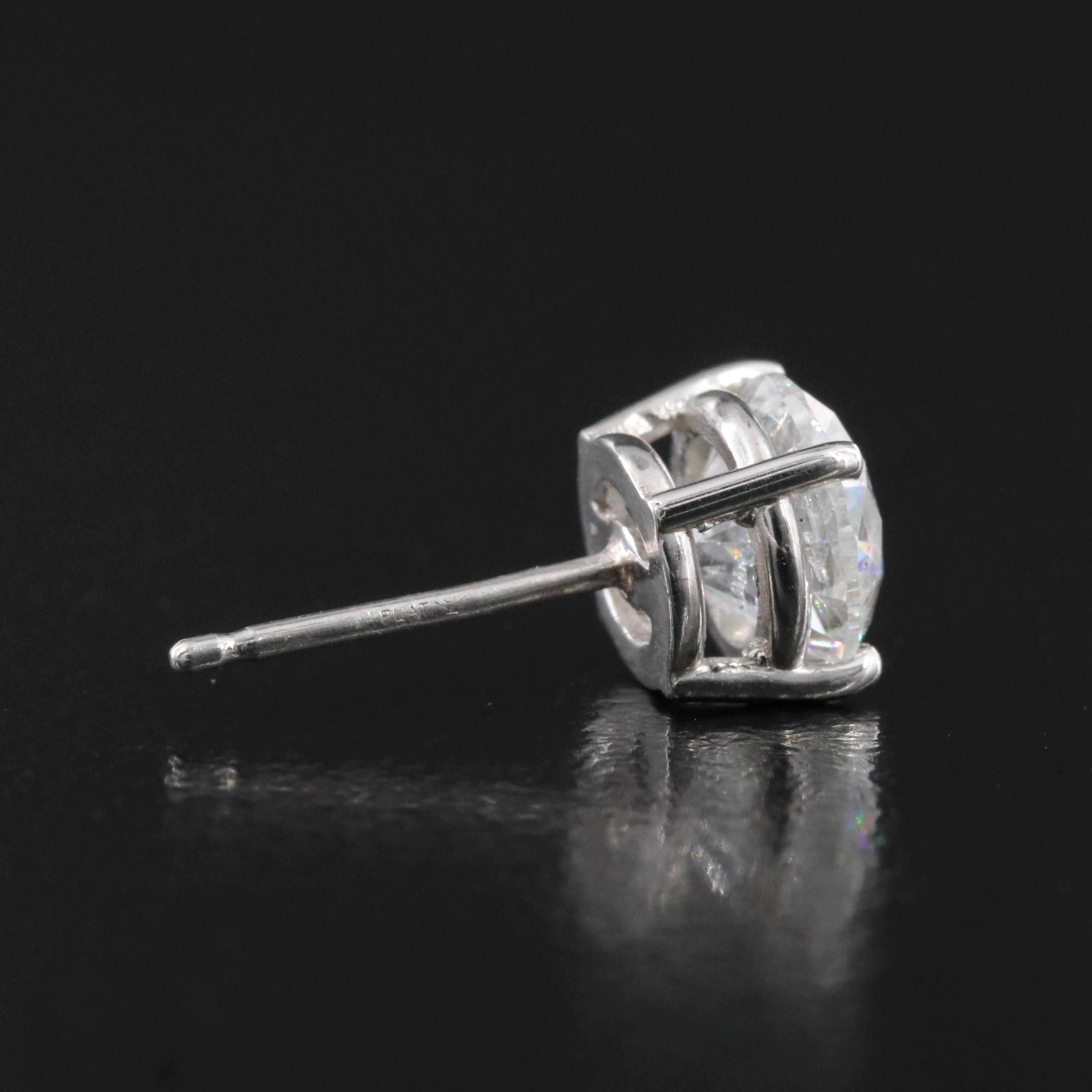 Platinum 2.02 CTW Diamond Stud Earrings with GIA eReports