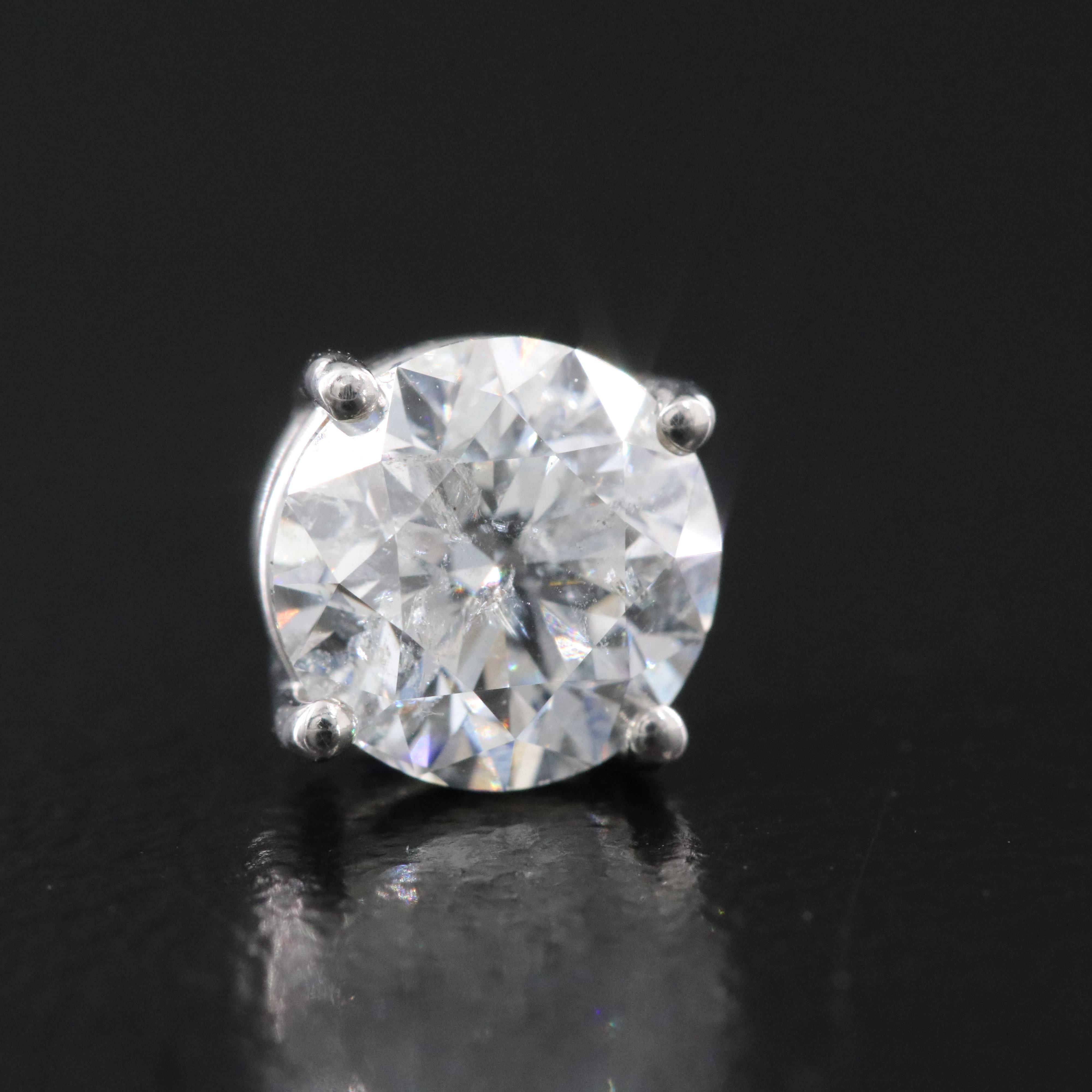 Platinum 2.02 CTW Diamond Stud Earrings with GIA eReports