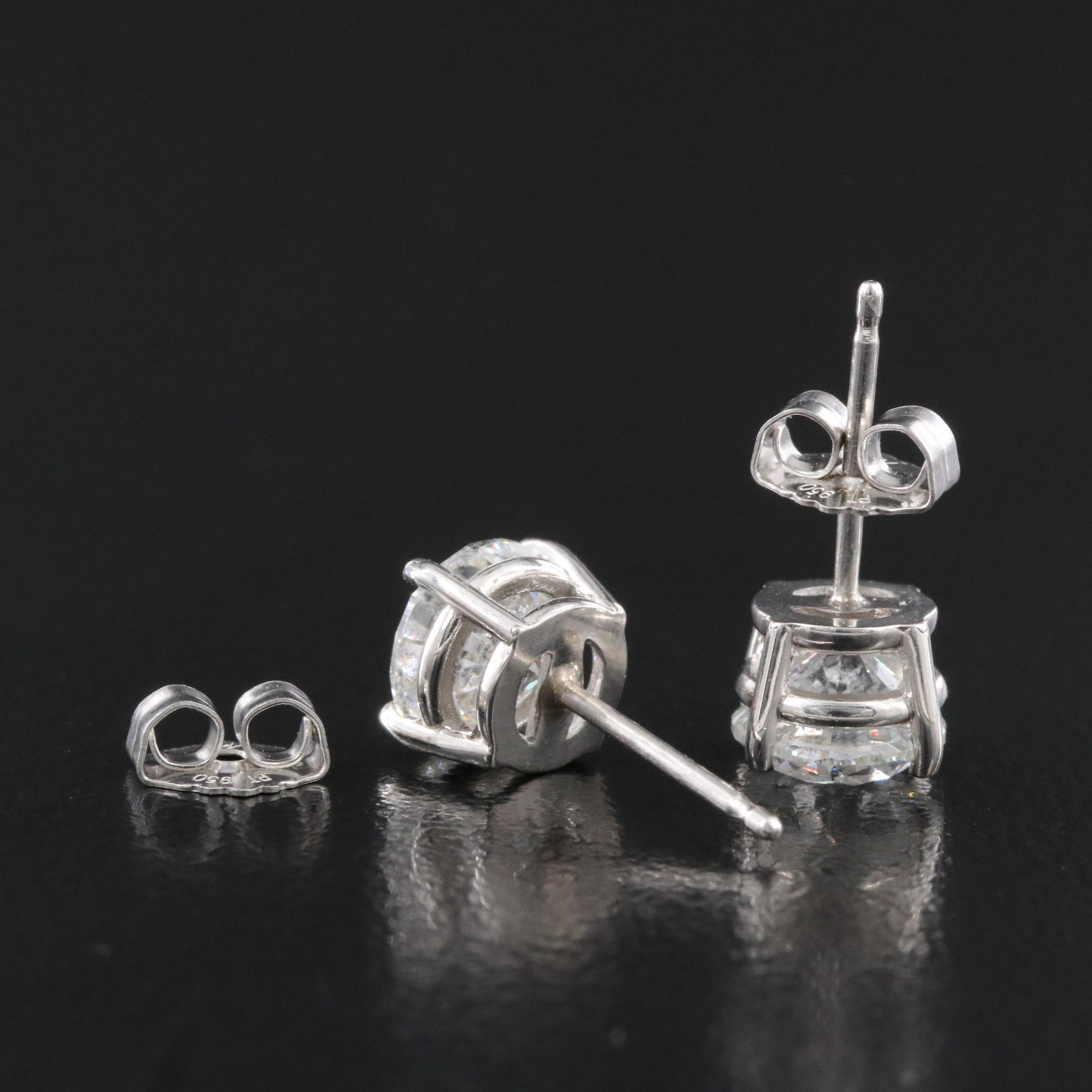 Platinum 2.02 CTW Diamond Stud Earrings with GIA eReports