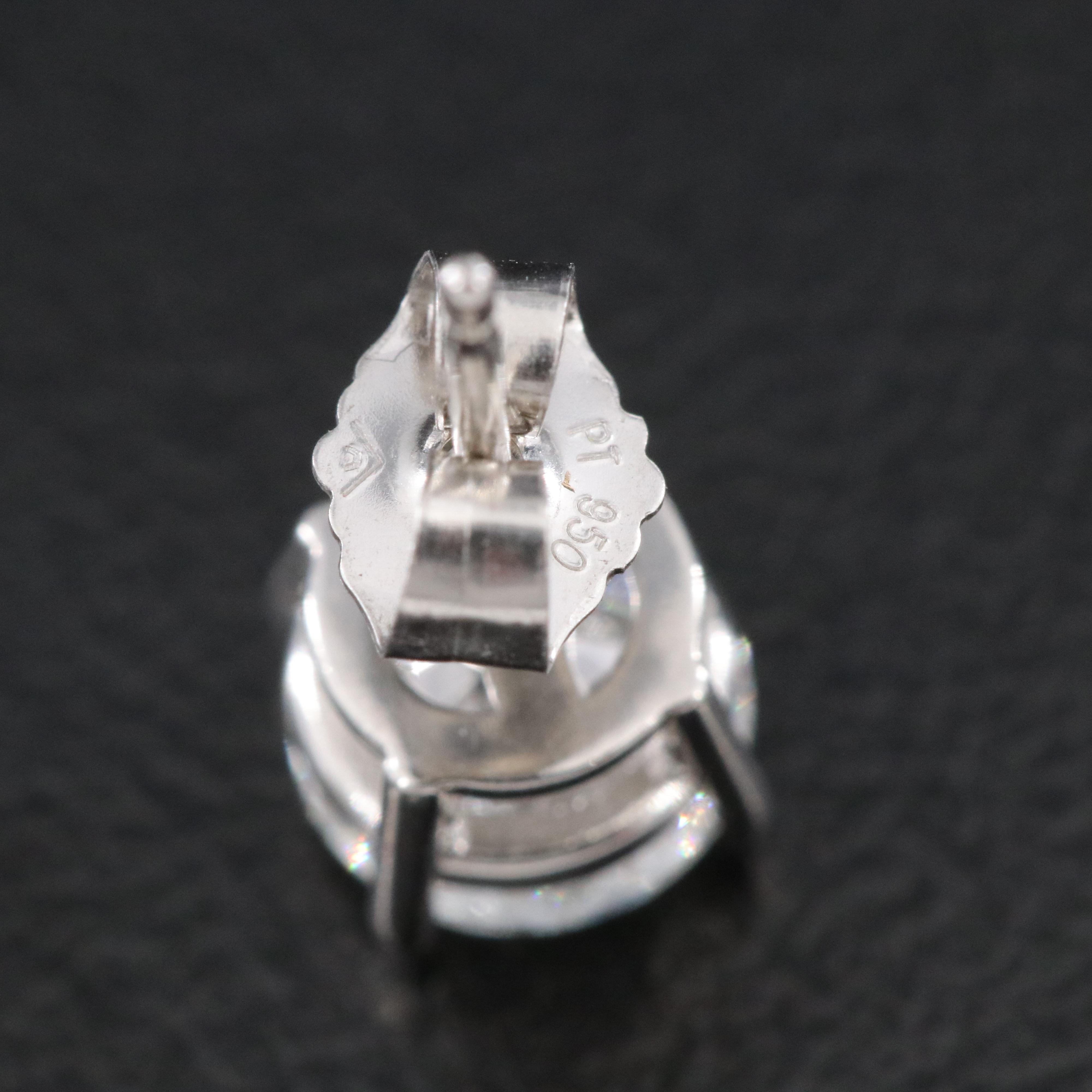 Platinum 2.02 CTW Diamond Stud Earrings with GIA eReports