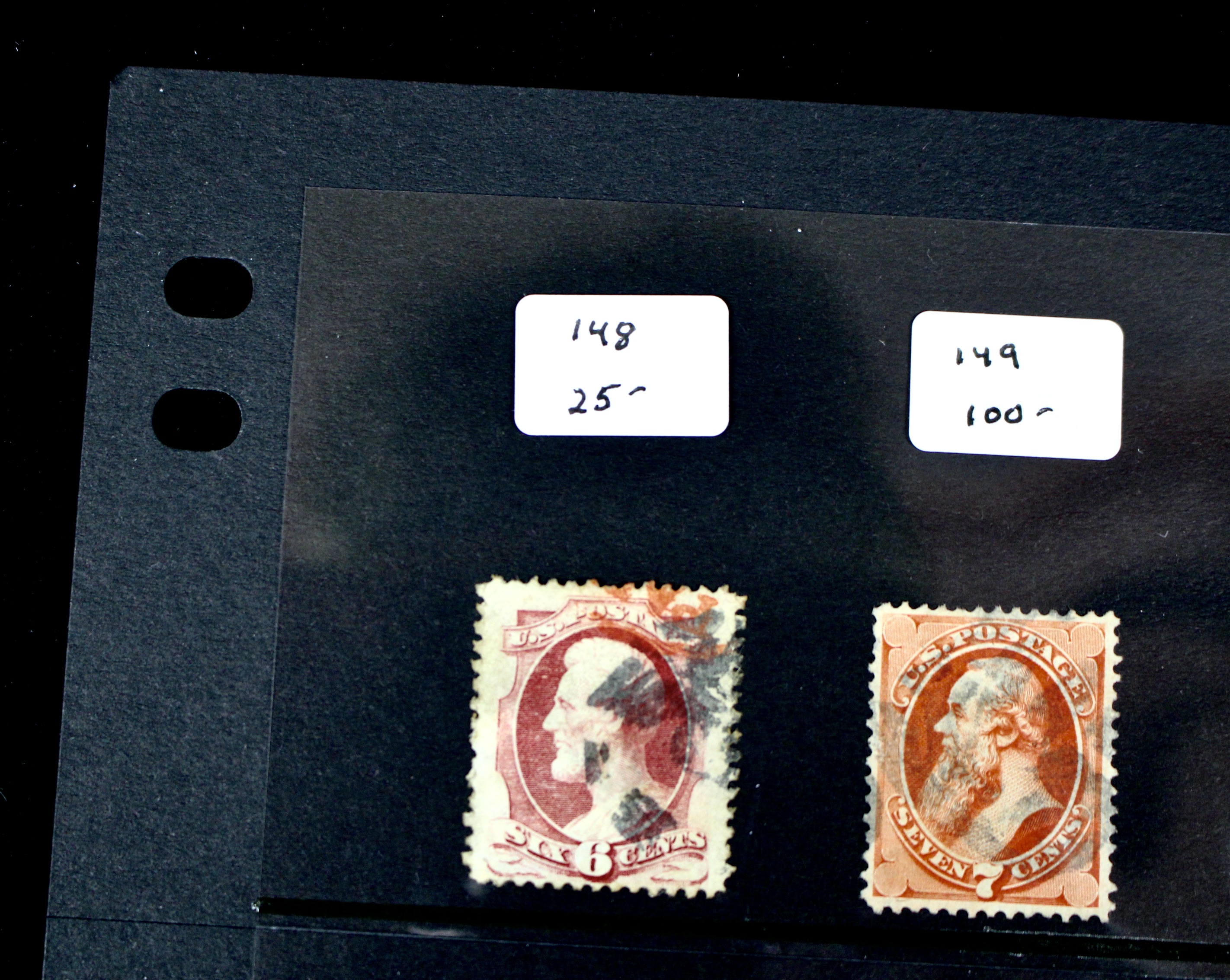 Sixteen Early Used U.S. Postage Stamps, 1870 to 1904