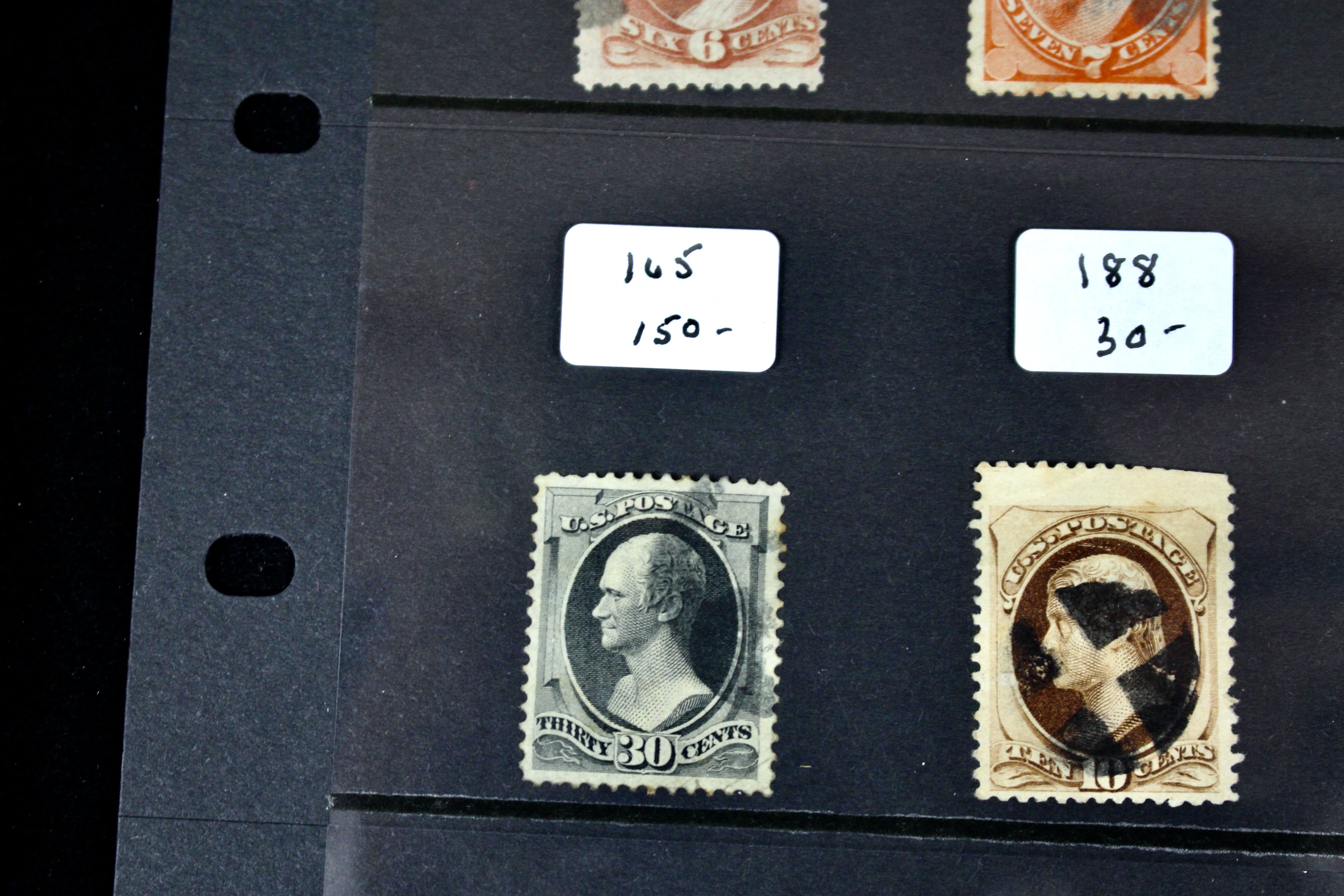 Sixteen Early Used U.S. Postage Stamps, 1870 to 1904