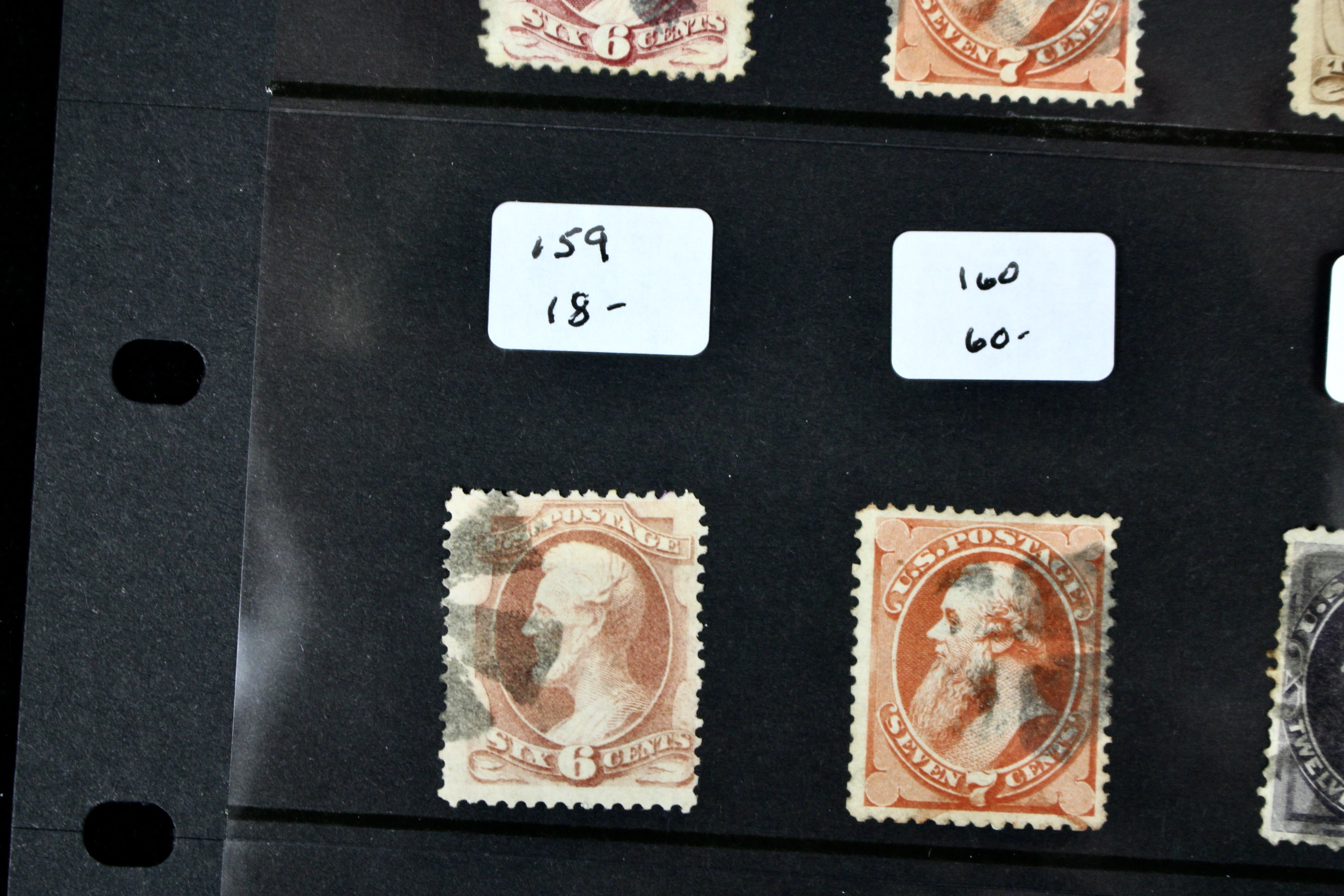 Sixteen Early Used U.S. Postage Stamps, 1870 to 1904