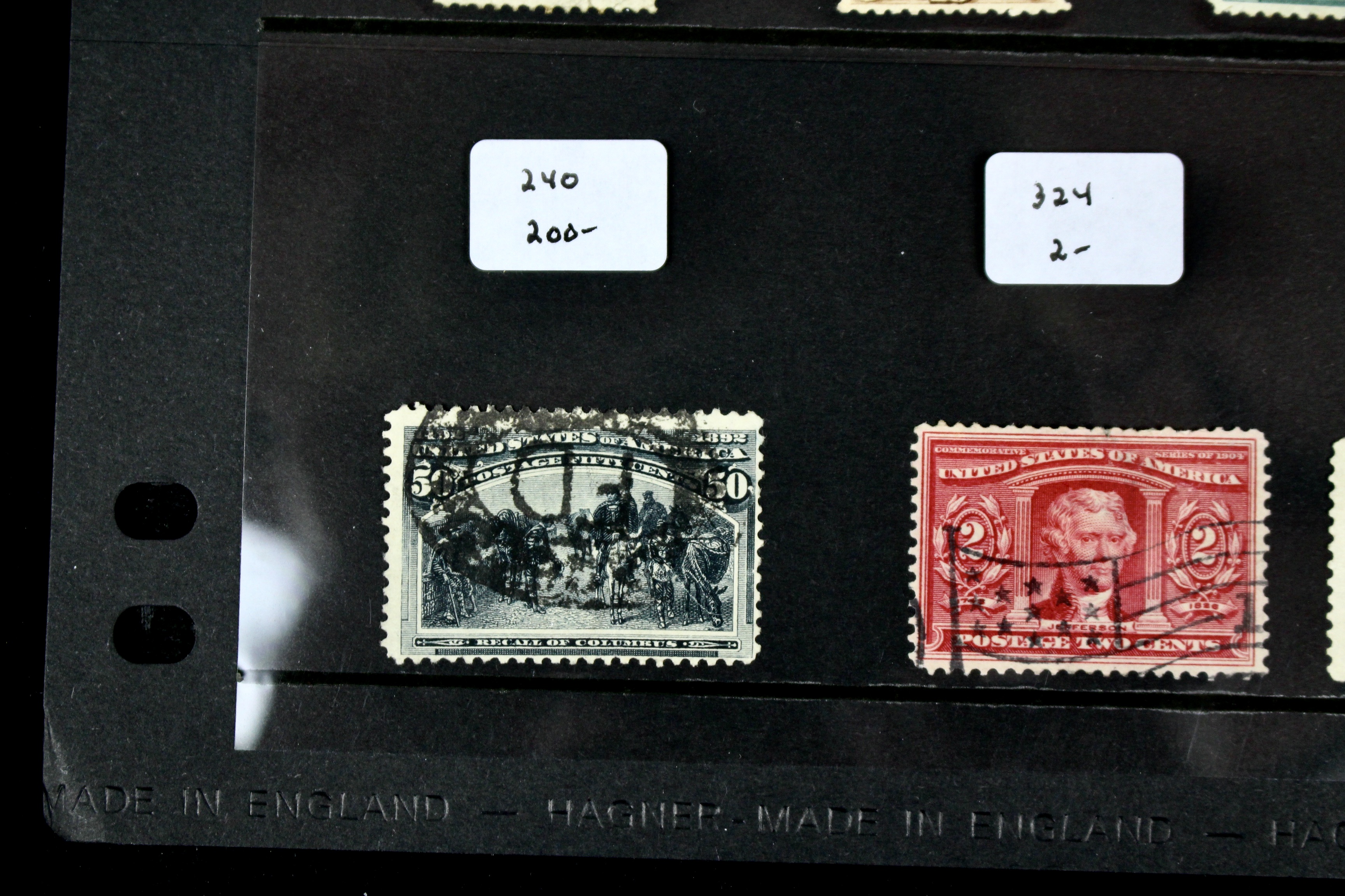 Sixteen Early Used U.S. Postage Stamps, 1870 to 1904