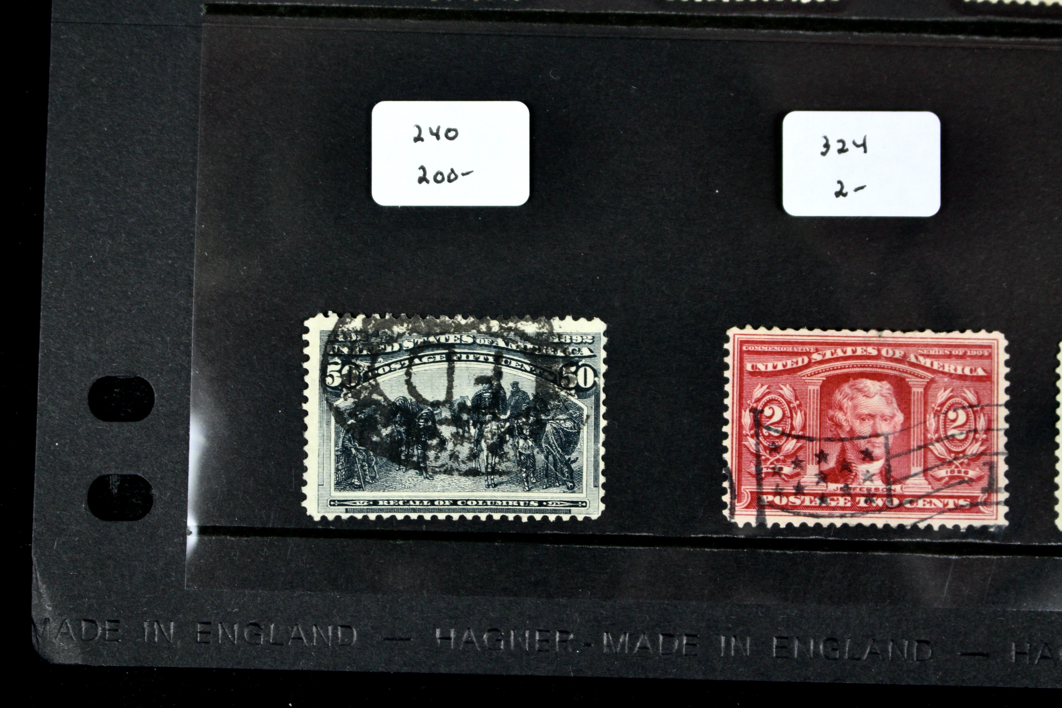Sixteen Early Used U.S. Postage Stamps, 1870 to 1904
