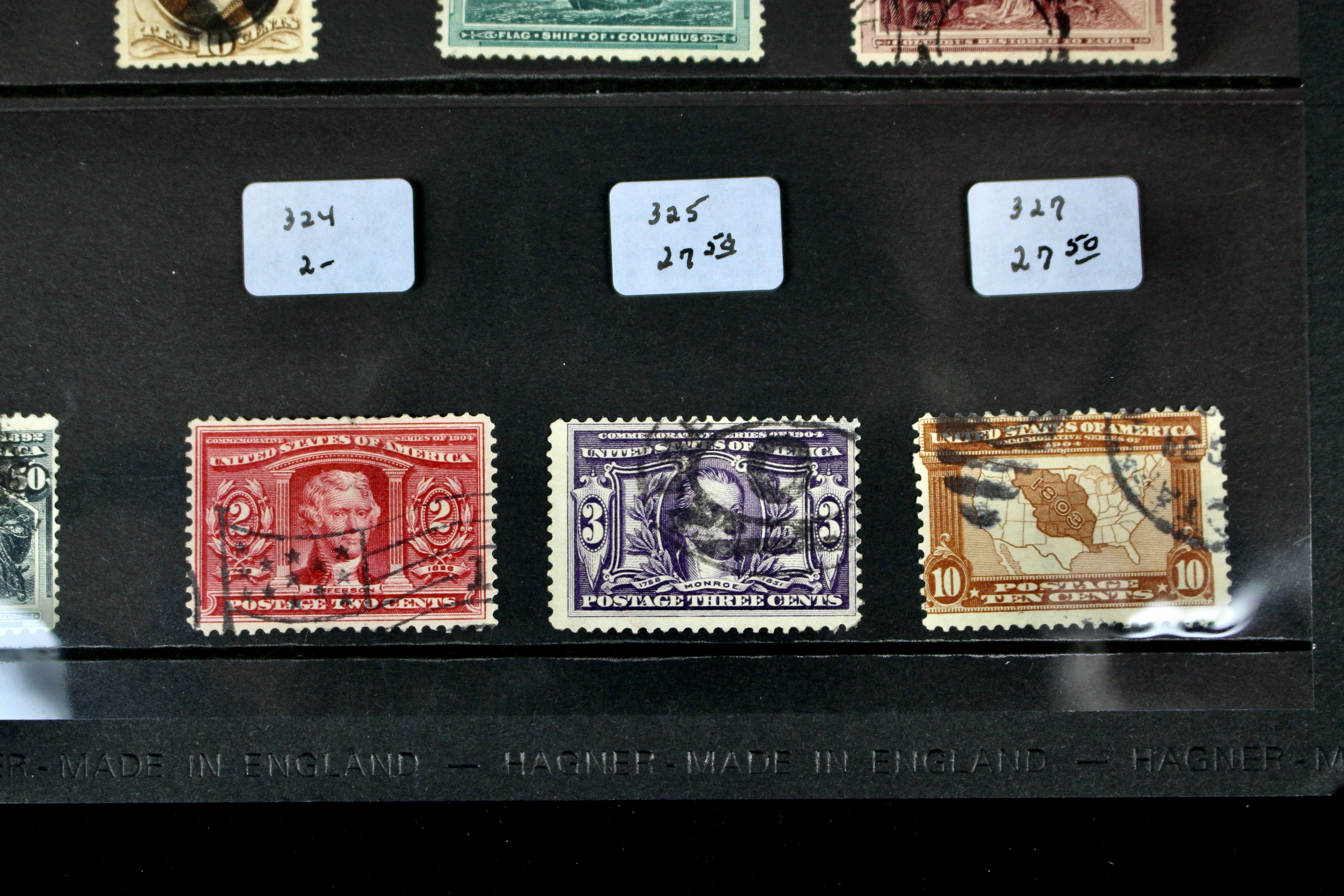 Sixteen Early Used U.S. Postage Stamps, 1870 to 1904