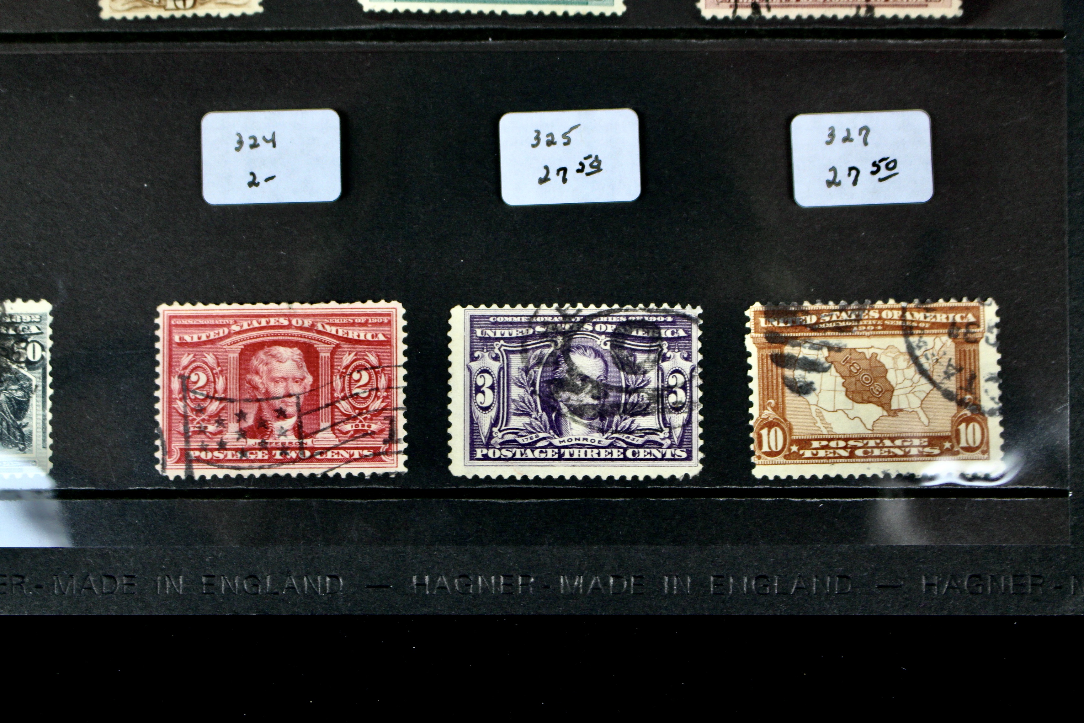 Sixteen Early Used U.S. Postage Stamps, 1870 to 1904