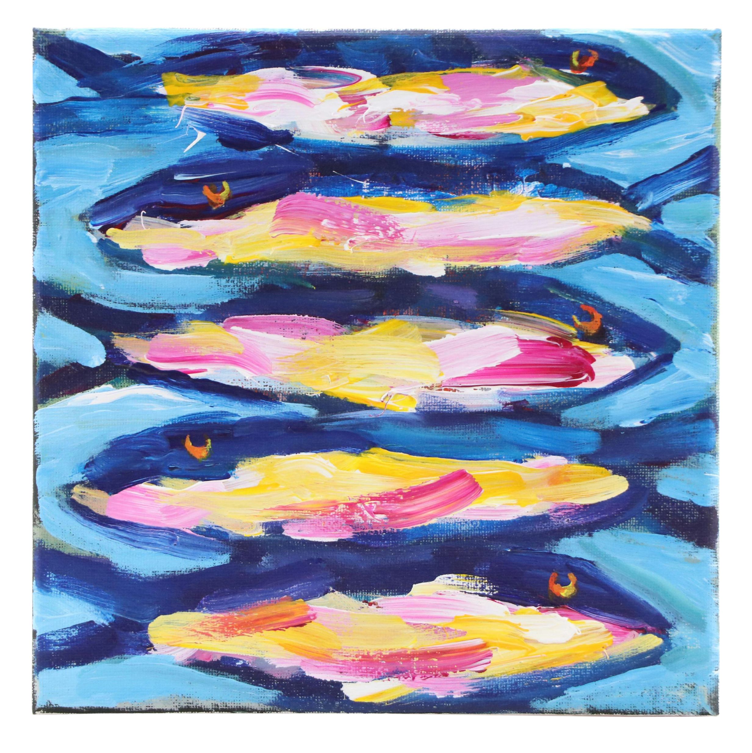 Elle Raines Modern Acrylic Painting "Sardines," 21st Century