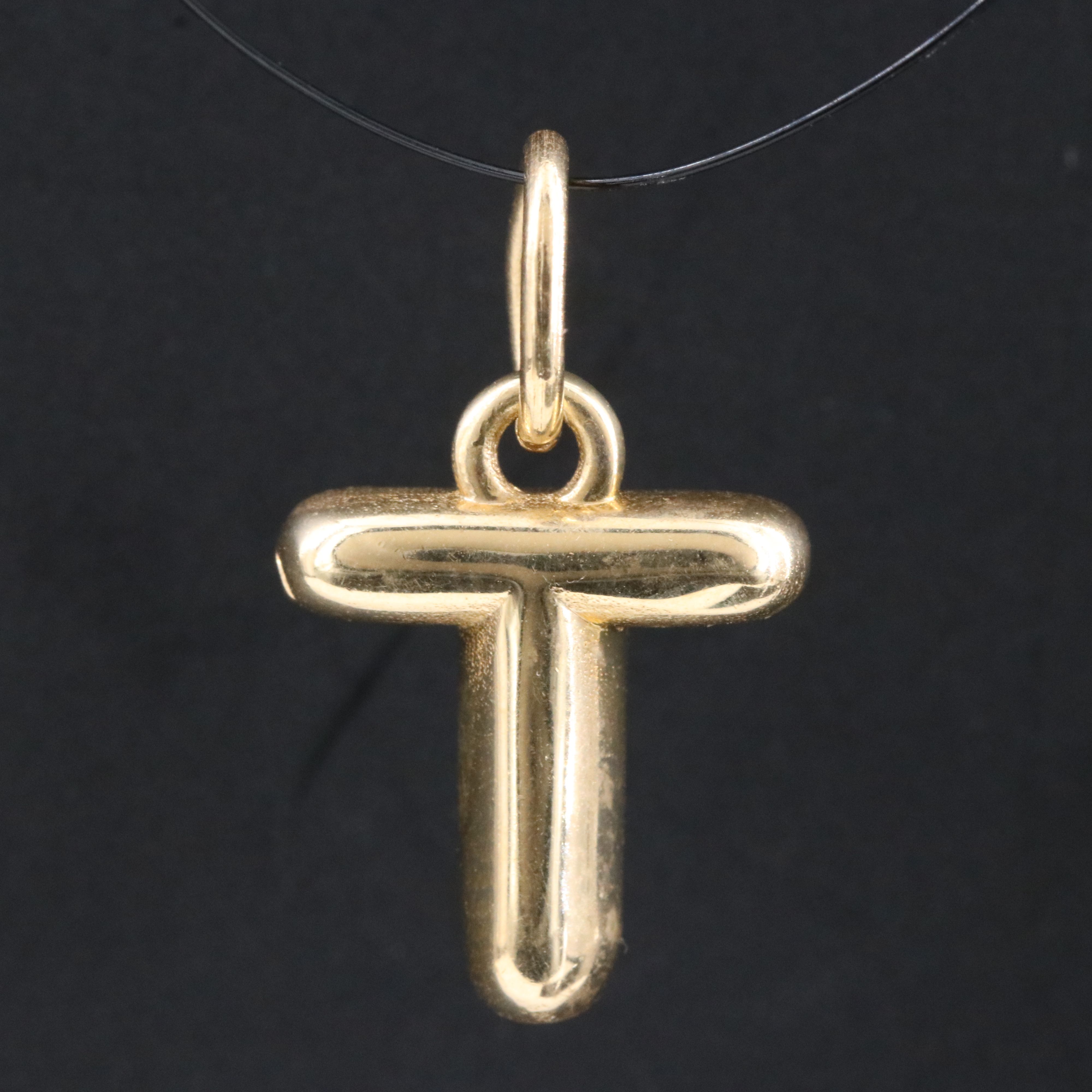 14K "T" Initial Pendant
