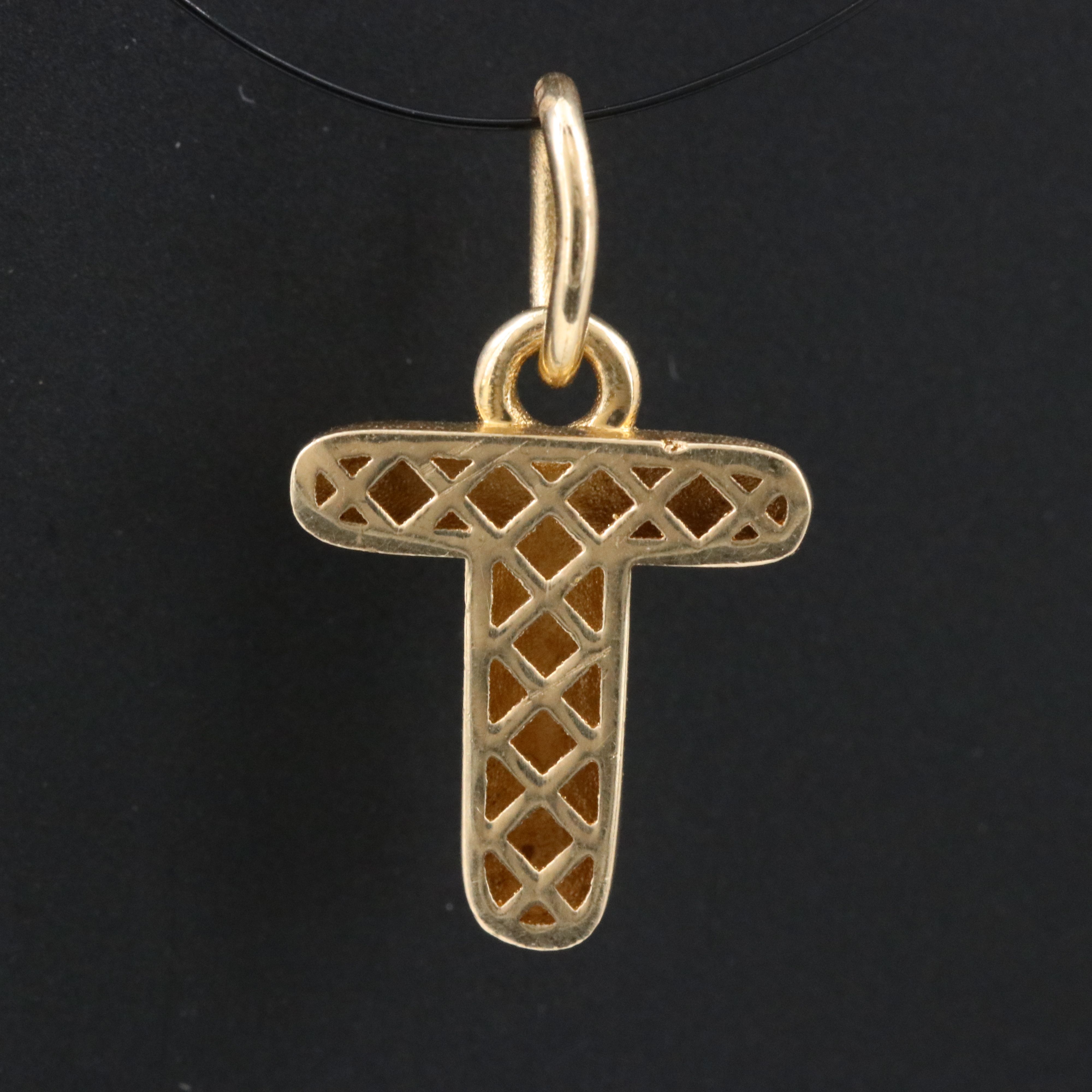 14K "T" Initial Pendant