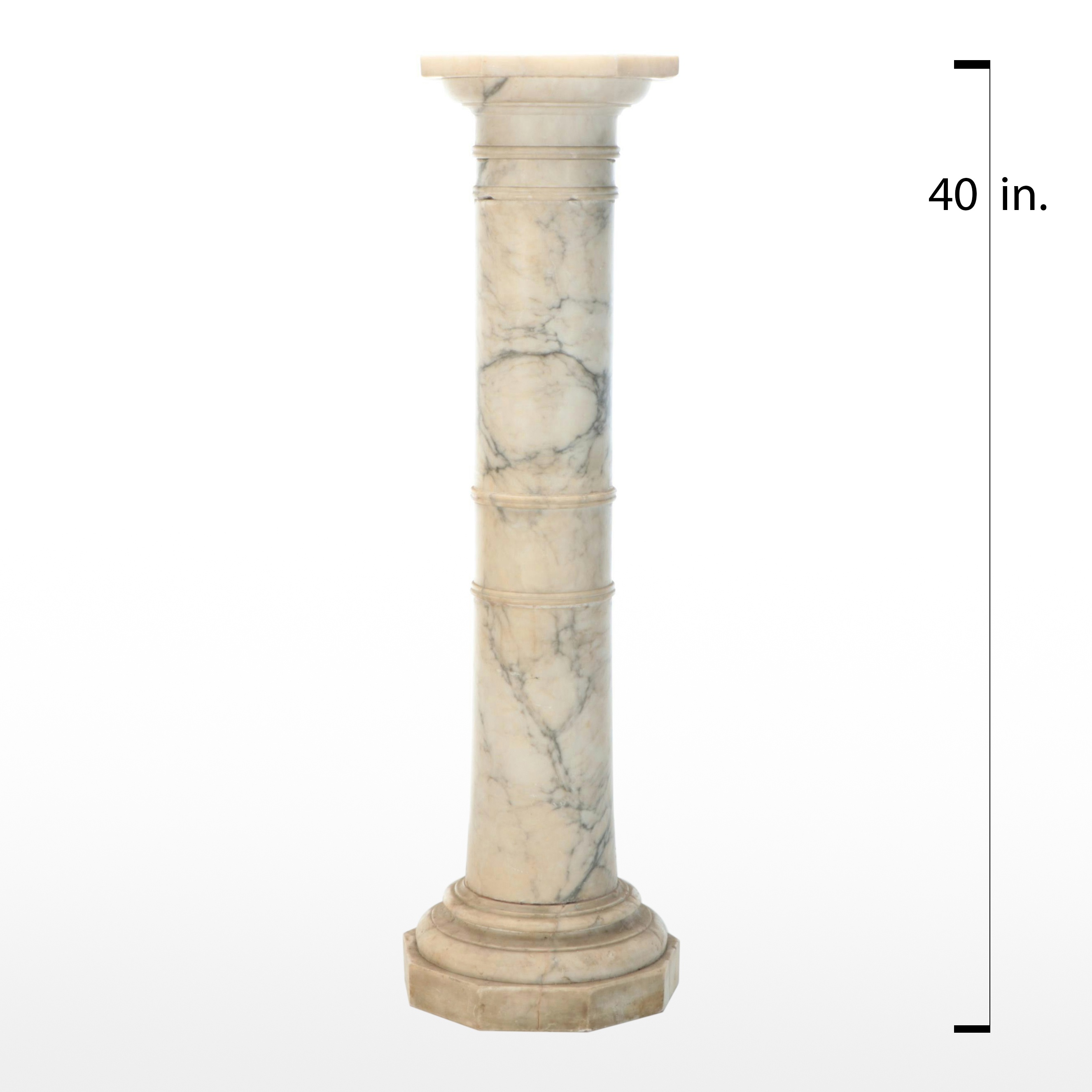Grecian Style Carved Marble Pillar