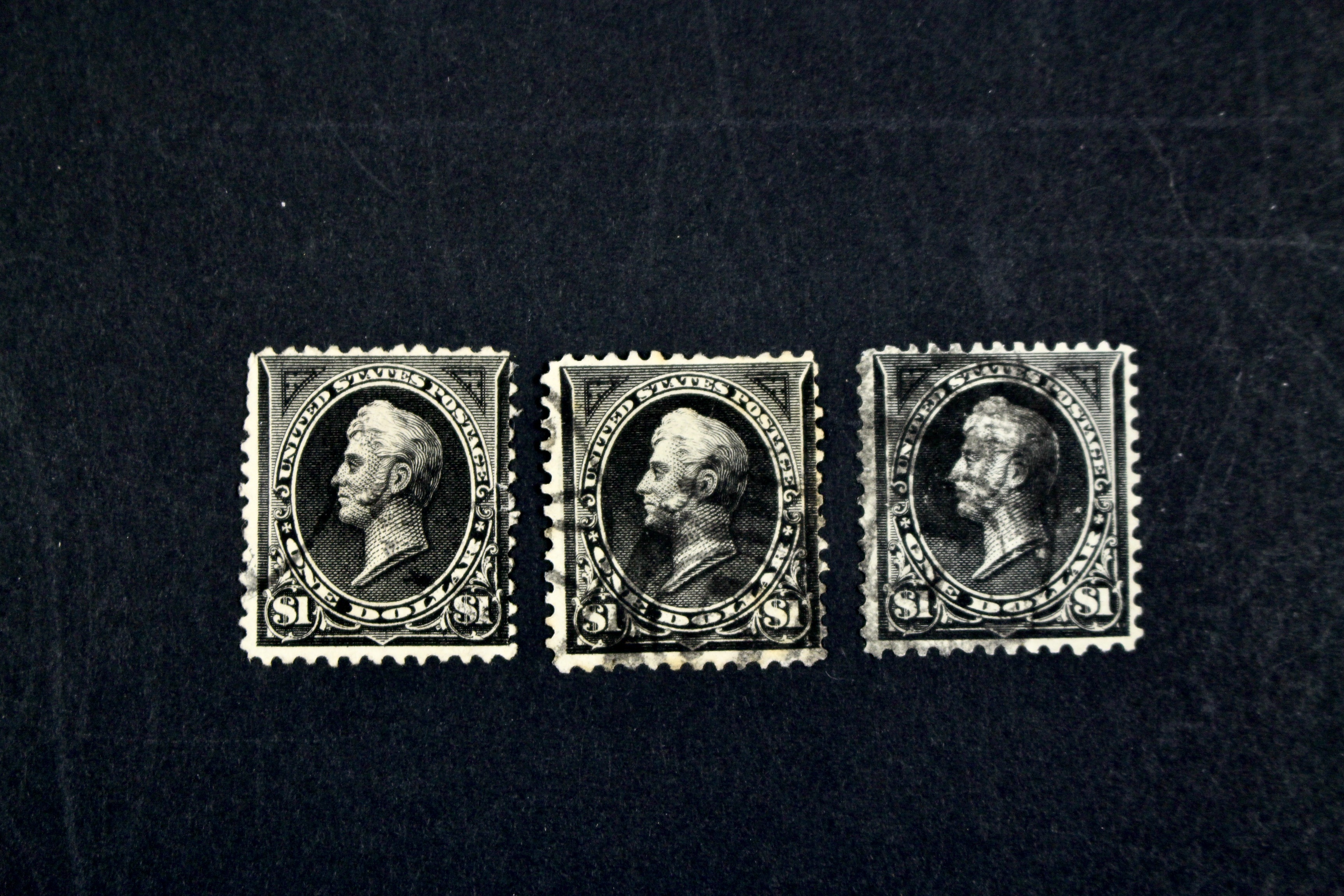 Six Early Used High Value U.S. Postage Stamps, 1890s