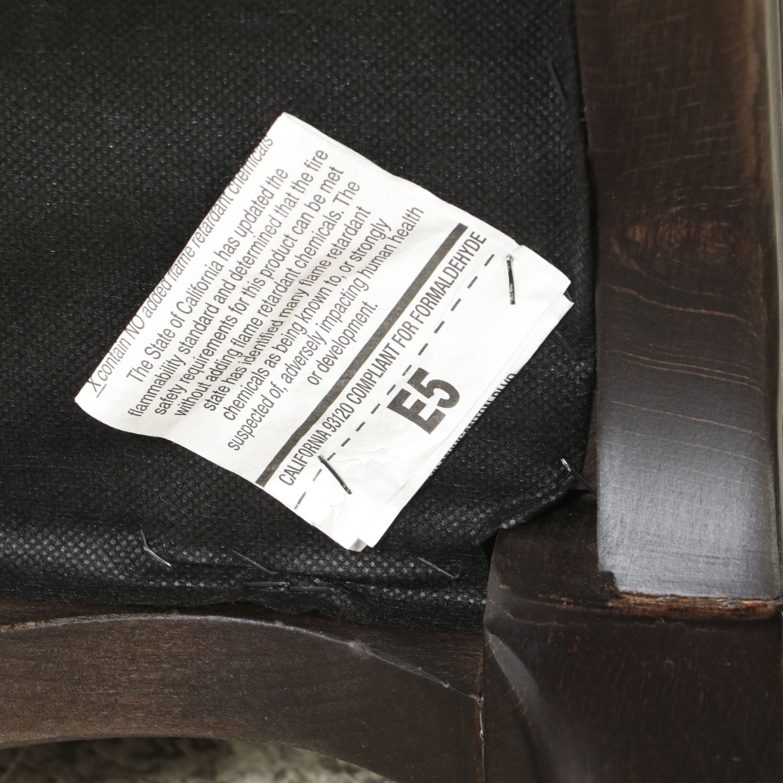 Contemporary Louis XV Style Fabric Upholstered and Ebonized Wood Fauteuil