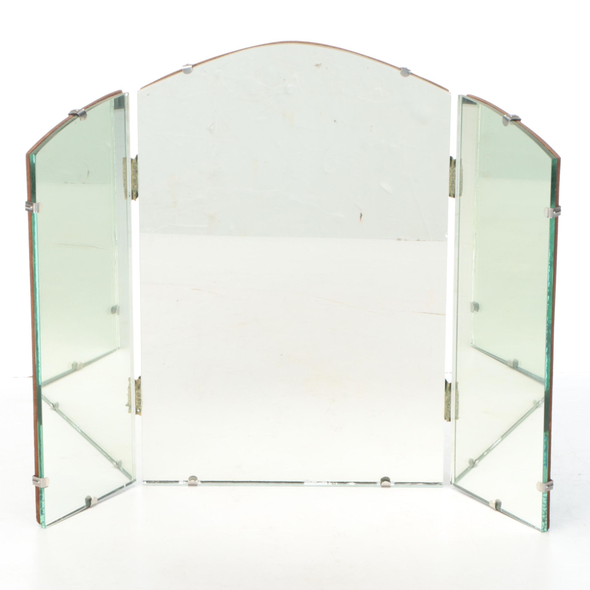 Tri-Paneled Glass Vanity Mirror