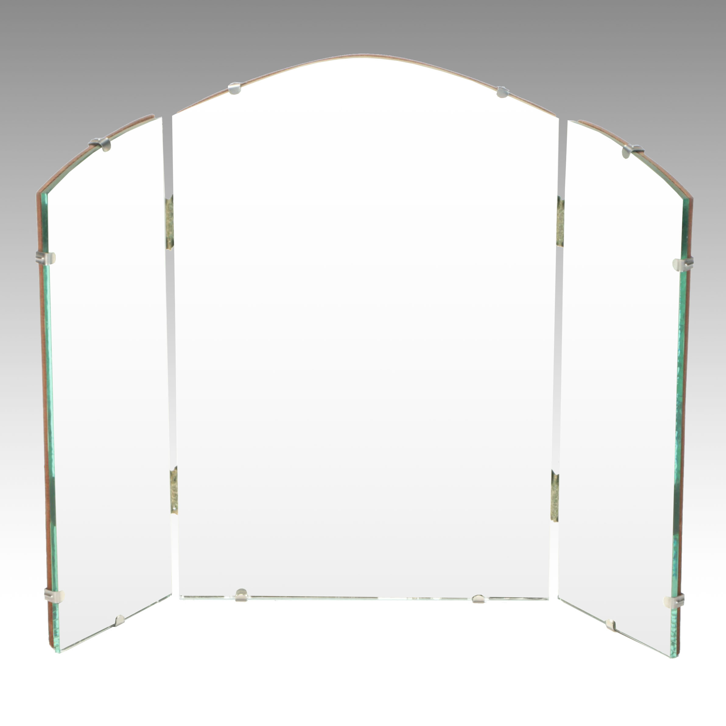 Tri-Paneled Glass Vanity Mirror