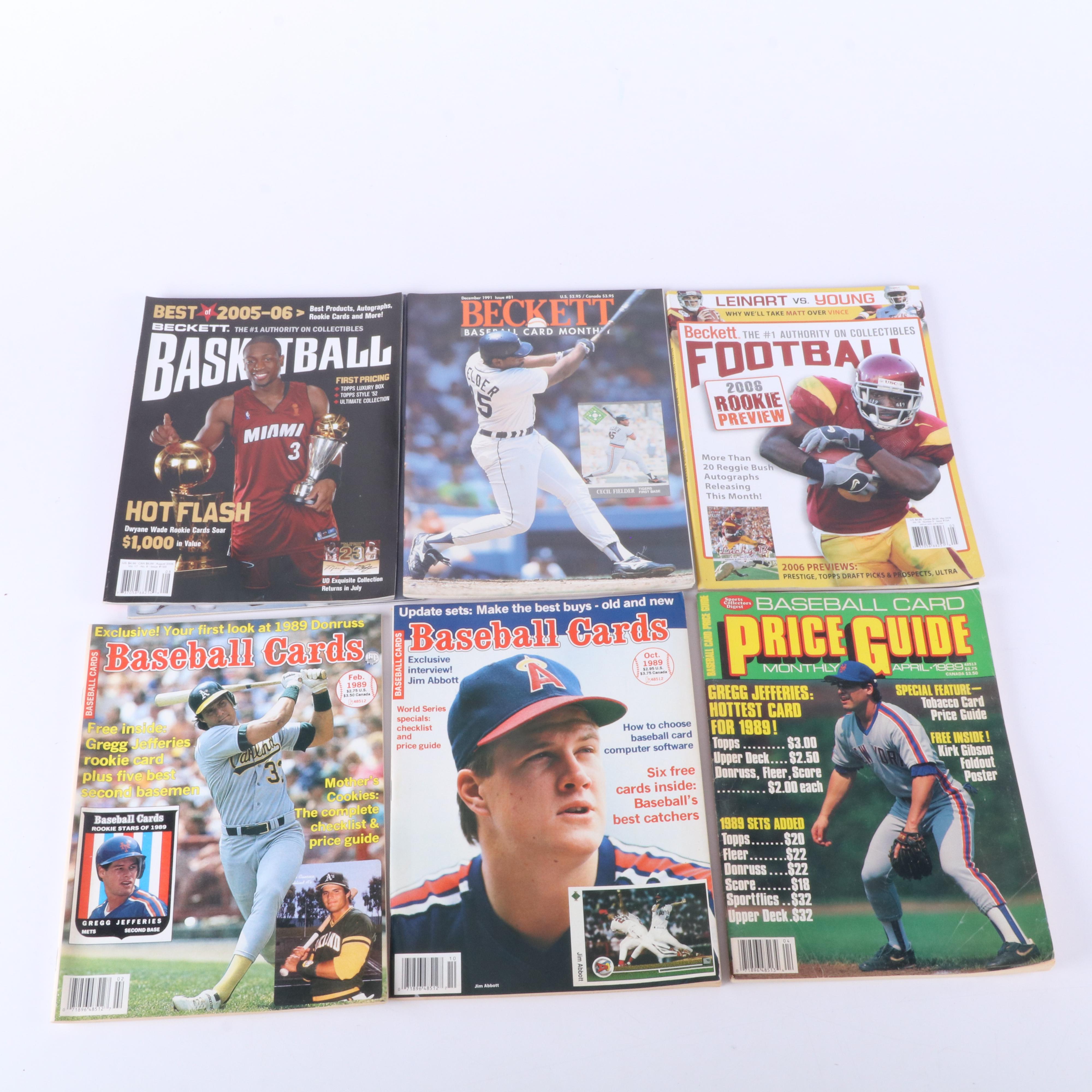 Large Group of Baseball and Football Cards, and Other Sports Items