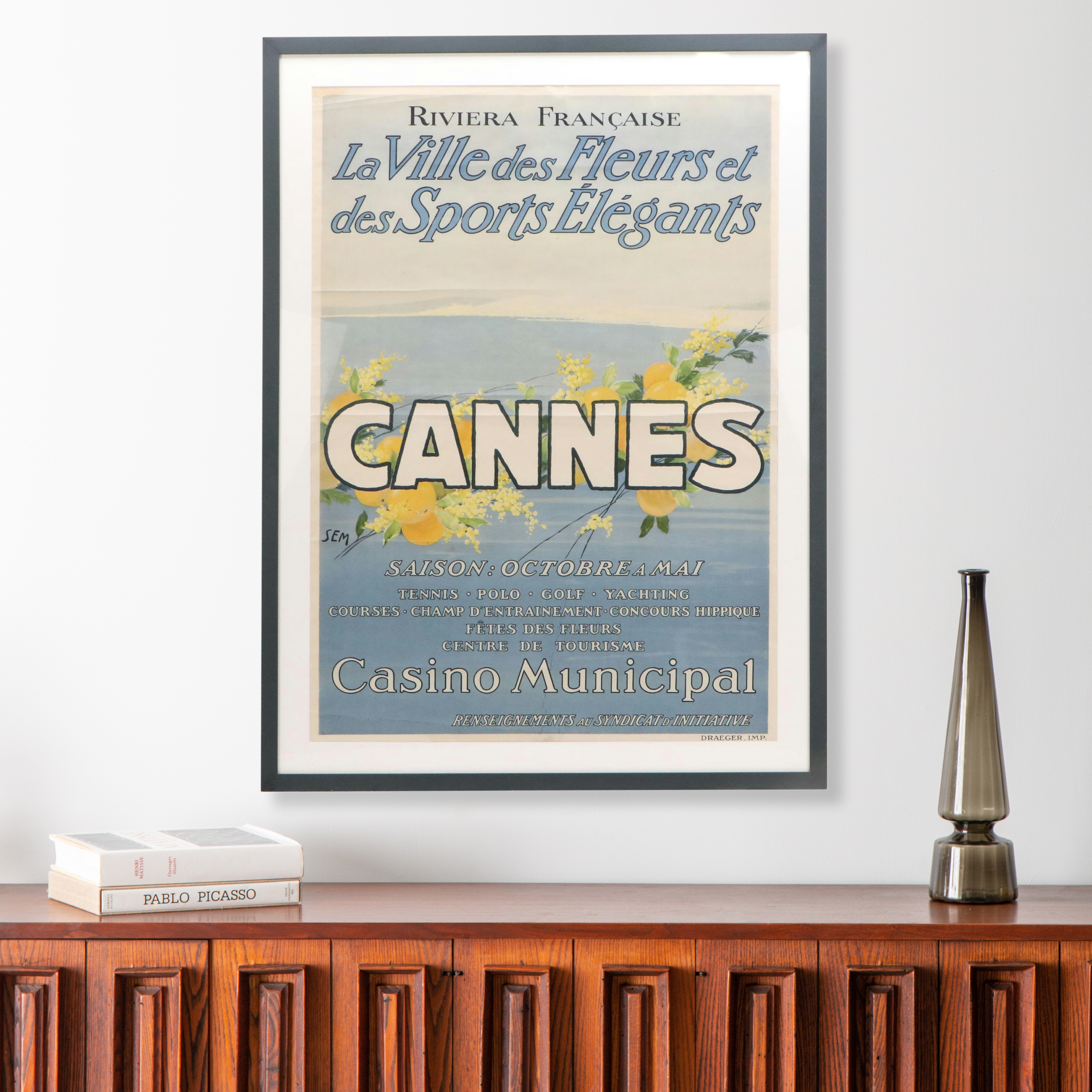 Color Lithograph Poster "Cannes" After Georges Goursat, Early 20th Century