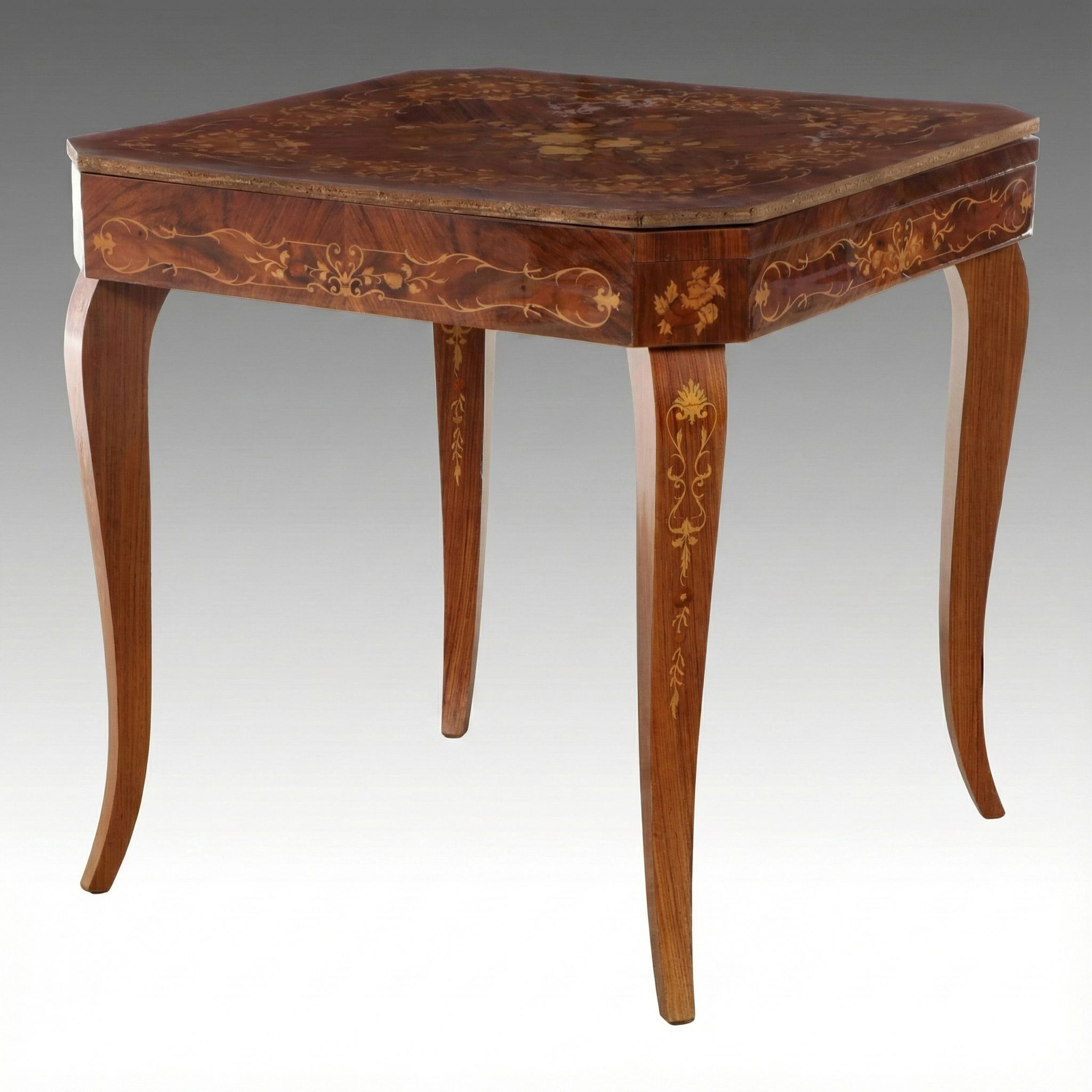 Italian Style Marquetry Inlaid Games Table