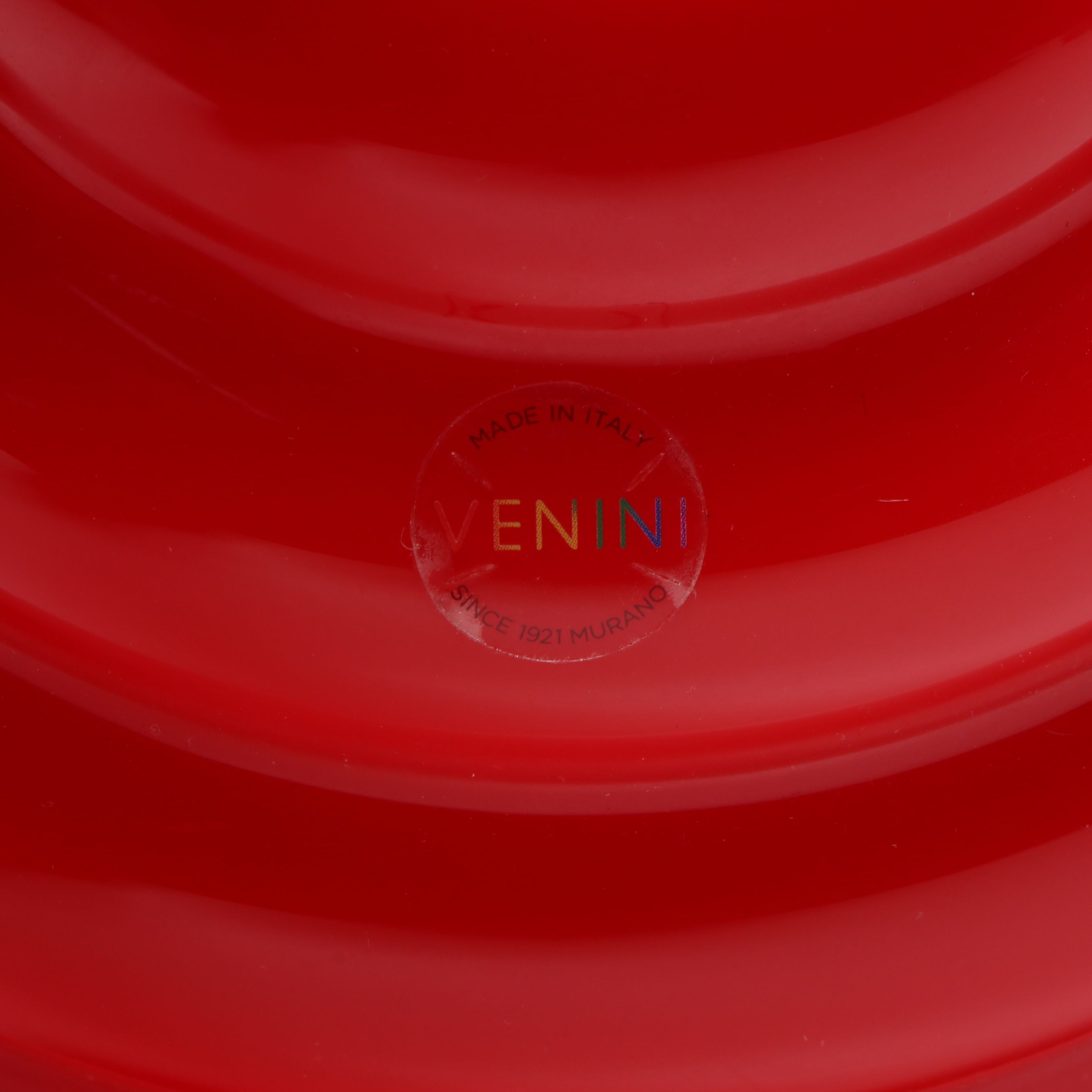Venini Red Italian Art Glass Vase, 2015