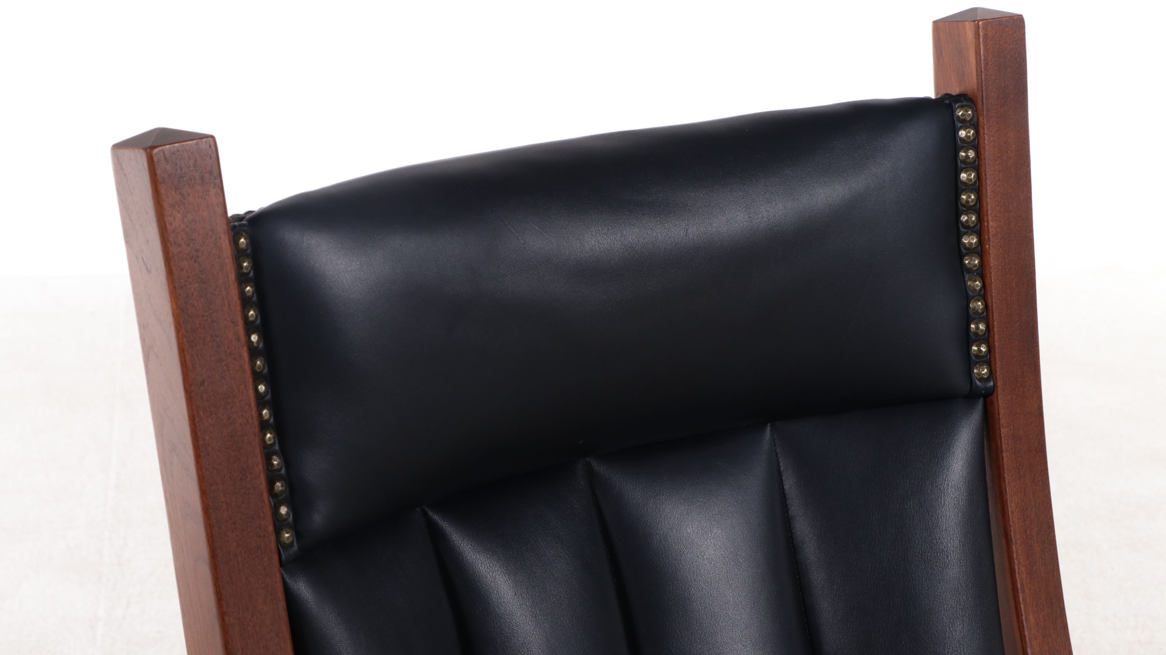 Buckeye Rocker Craftsman Style Bench-Made Walnut and Leather Swivel Glider Chair