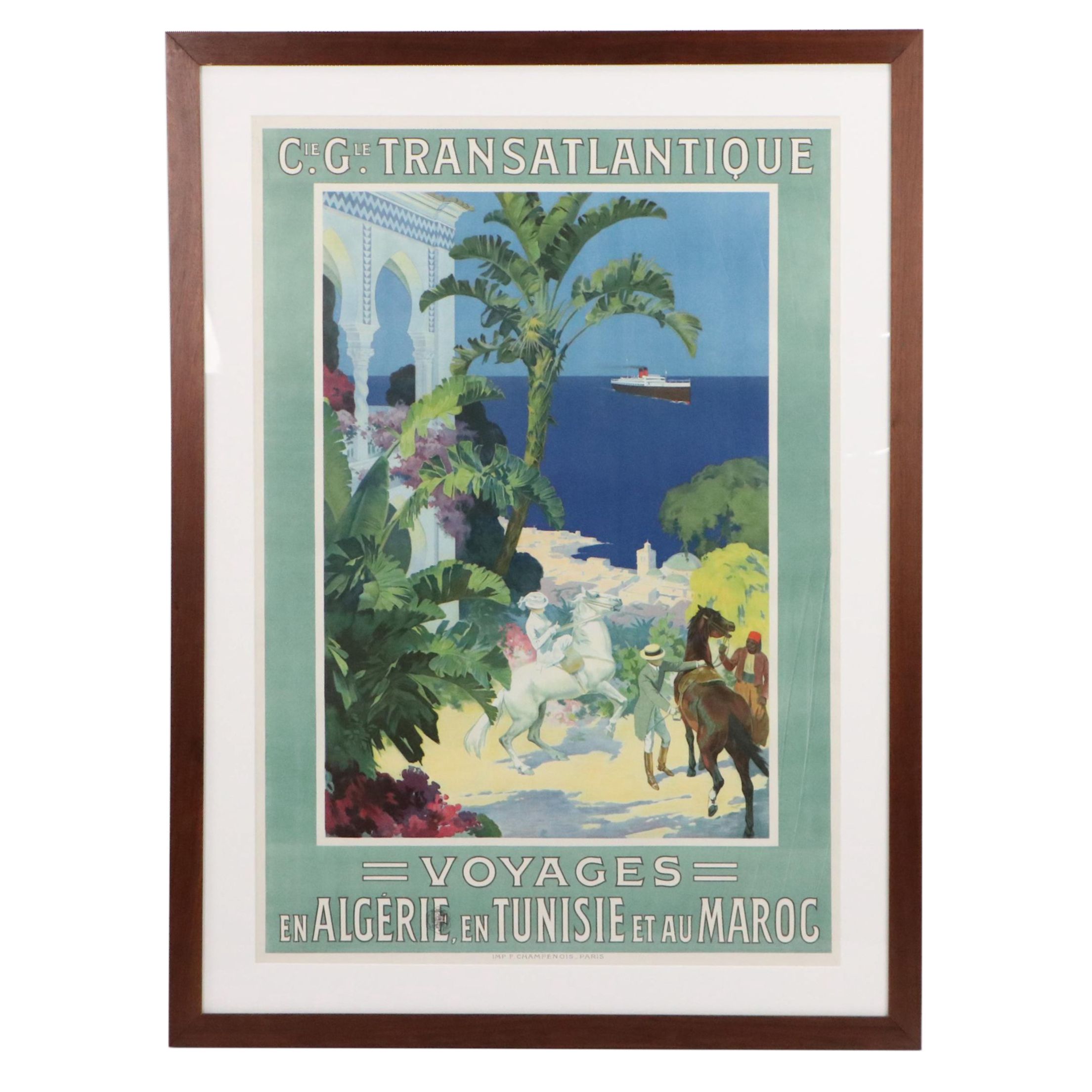 Compagnie Générale Transatlantique Chromolithograph Poster, Early 20th Century