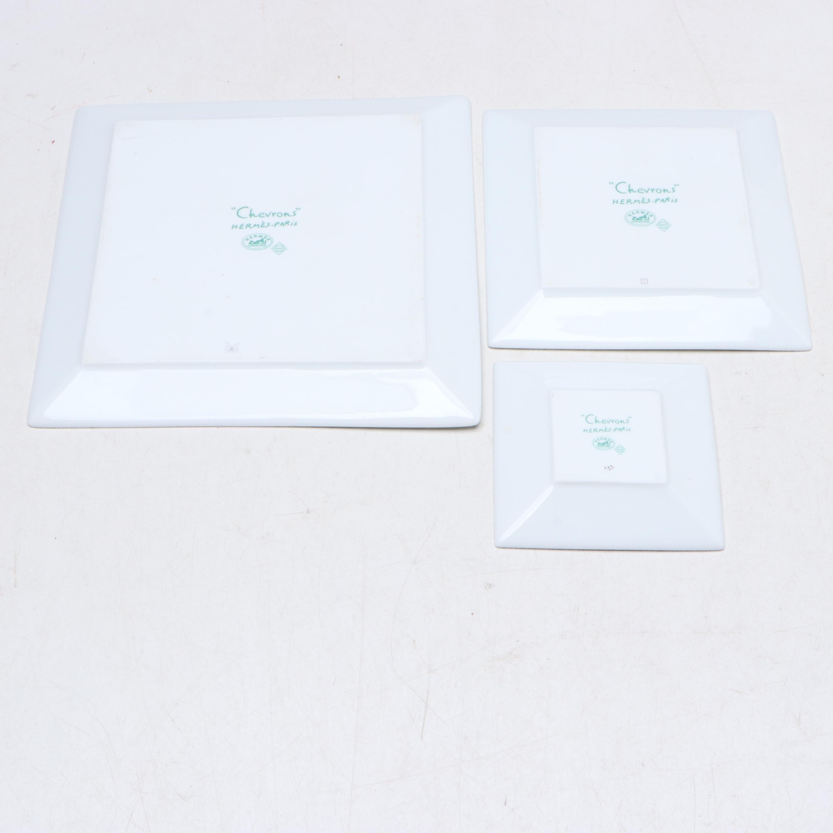 Hermès "Chevrons" Porcelain Stacking Plates