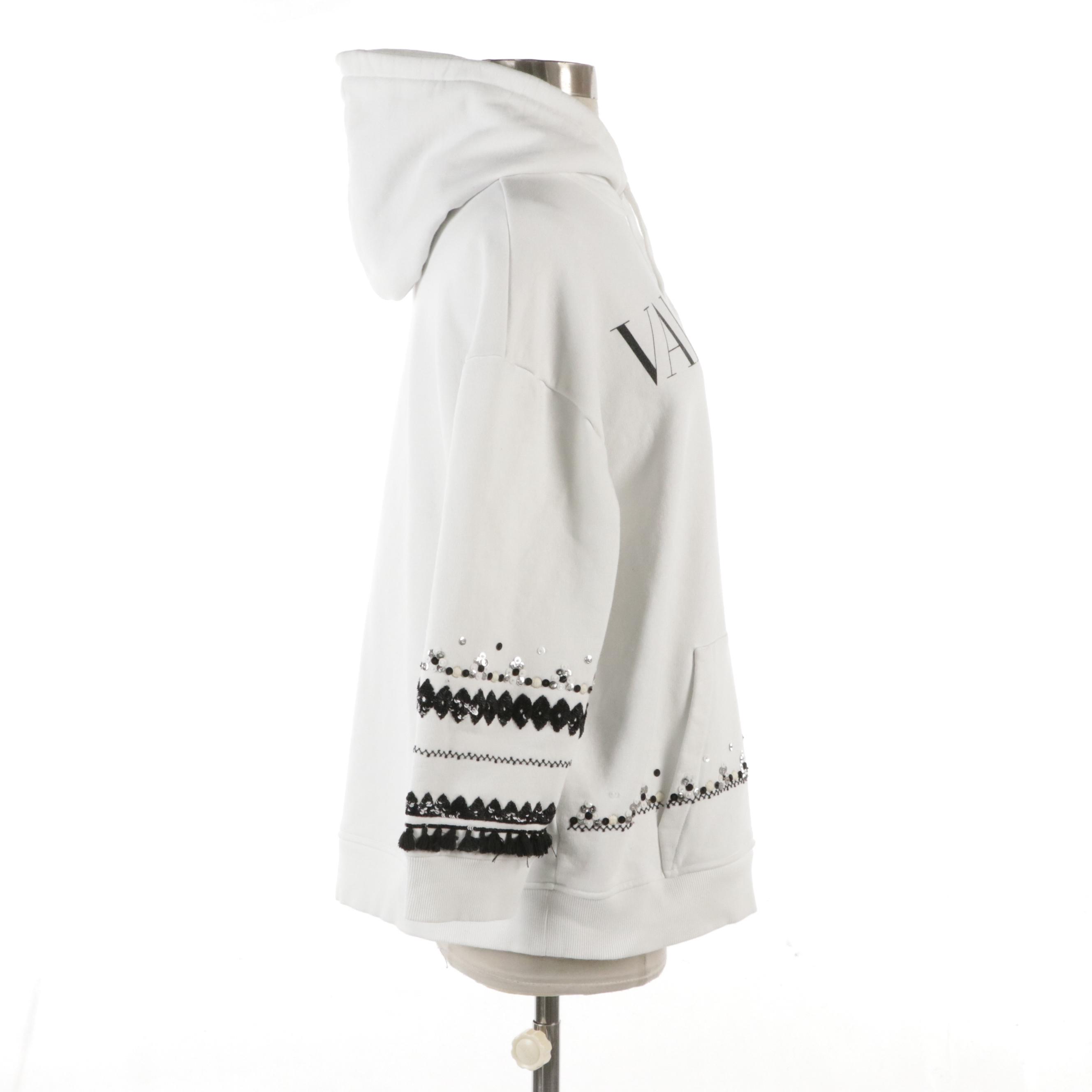 Valentino Sequin Embellished and Embroidered Hoodie