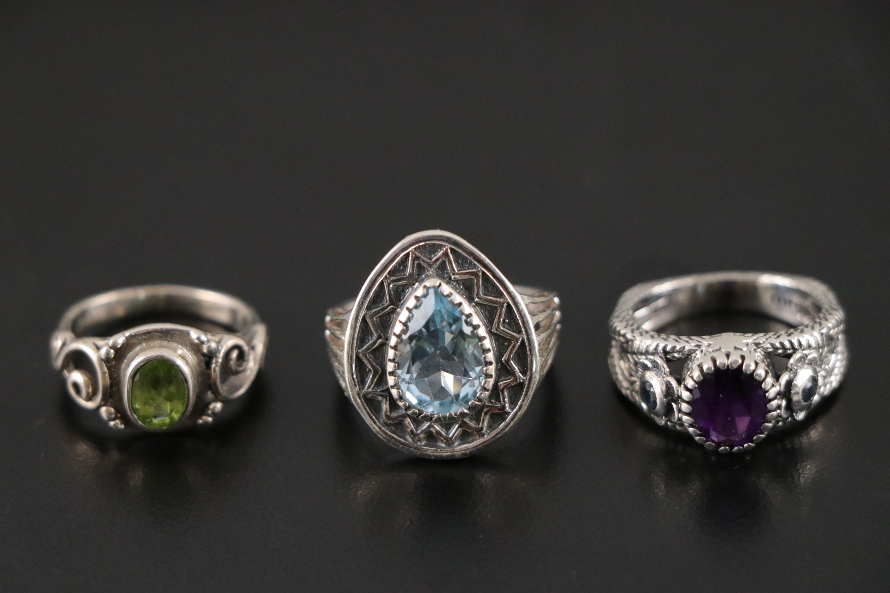 14 Assorted Sterling Silver Rings, Necklaces and Earrings