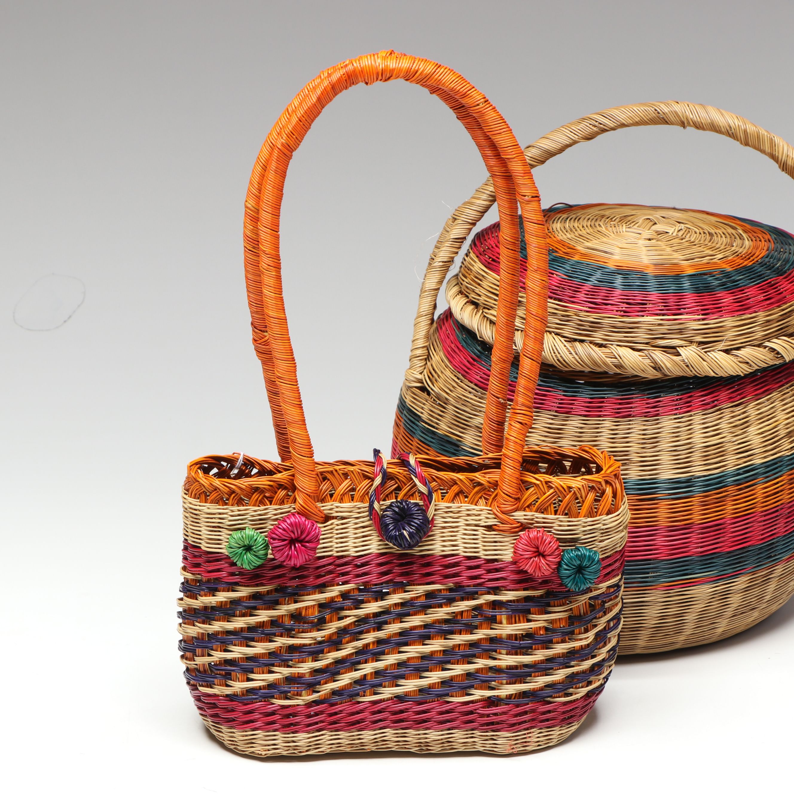 Colombian Esparto Grass Purse and Baskets