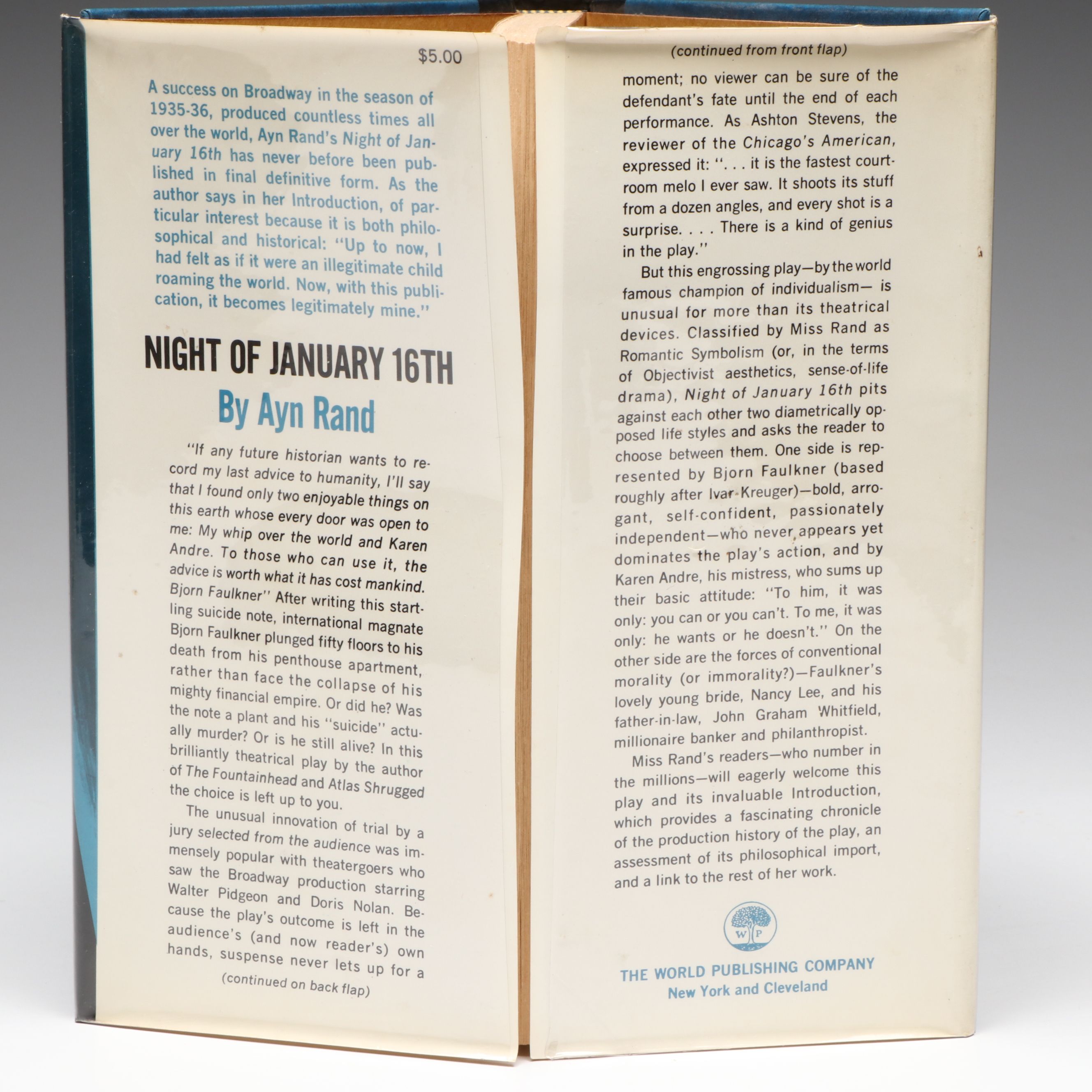 First Printing "Night of January 16th" by Ayn Rand, 1968
