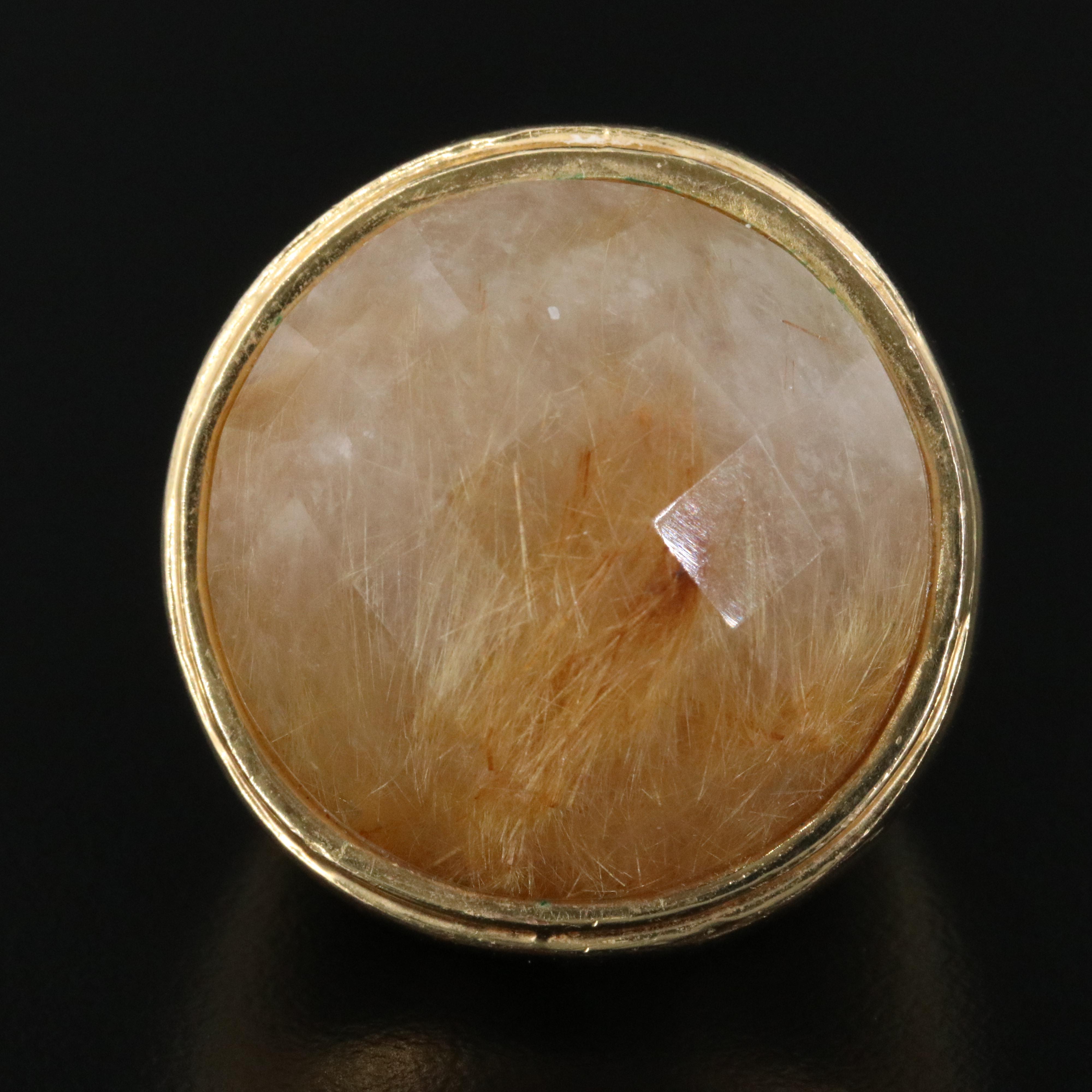 Rutilated Quartz Statement Ring
