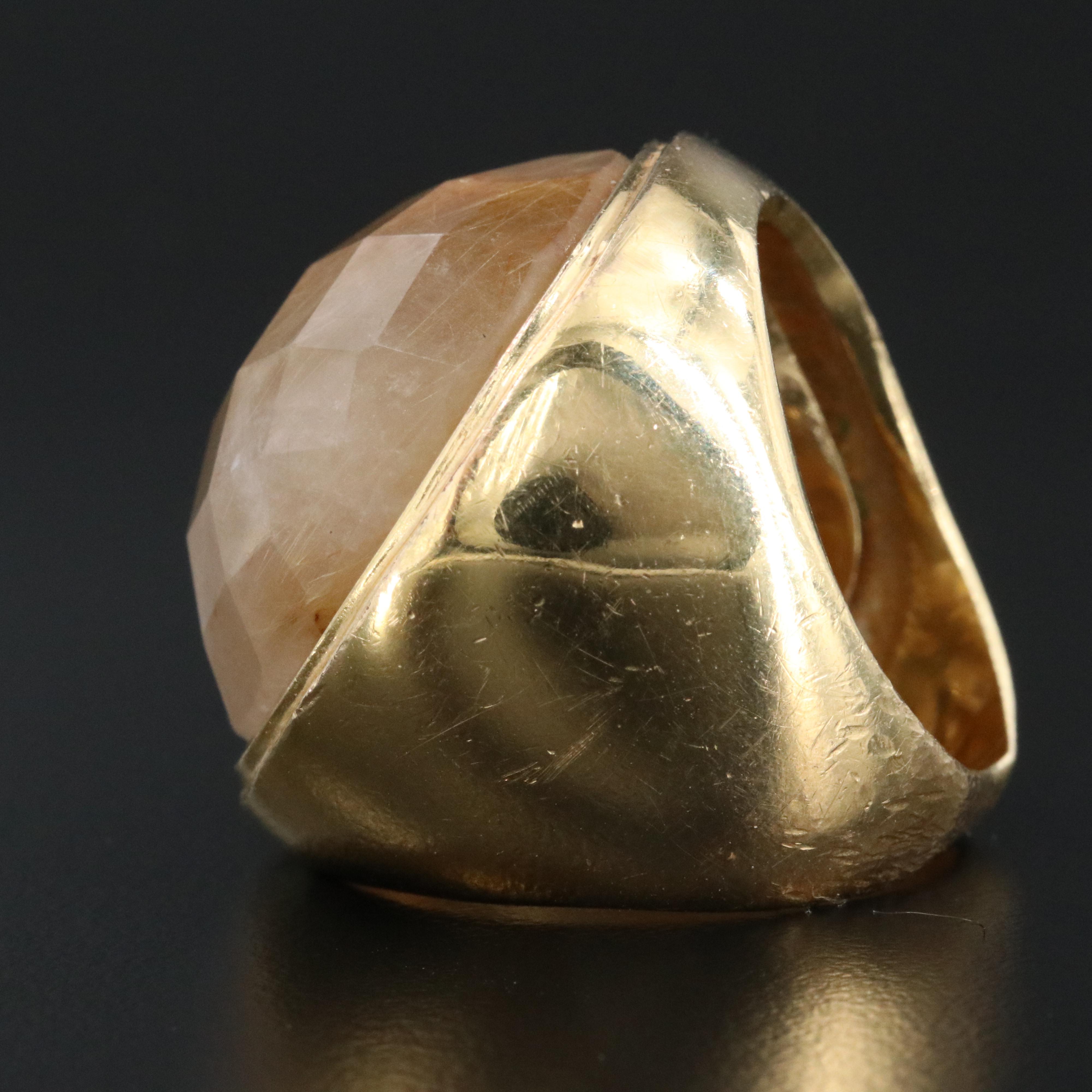 Rutilated Quartz Statement Ring