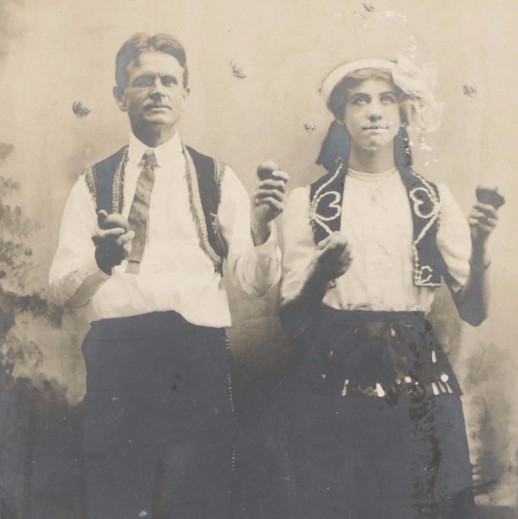 Silver Print Portrait of Two Jugglers, Circa 1900