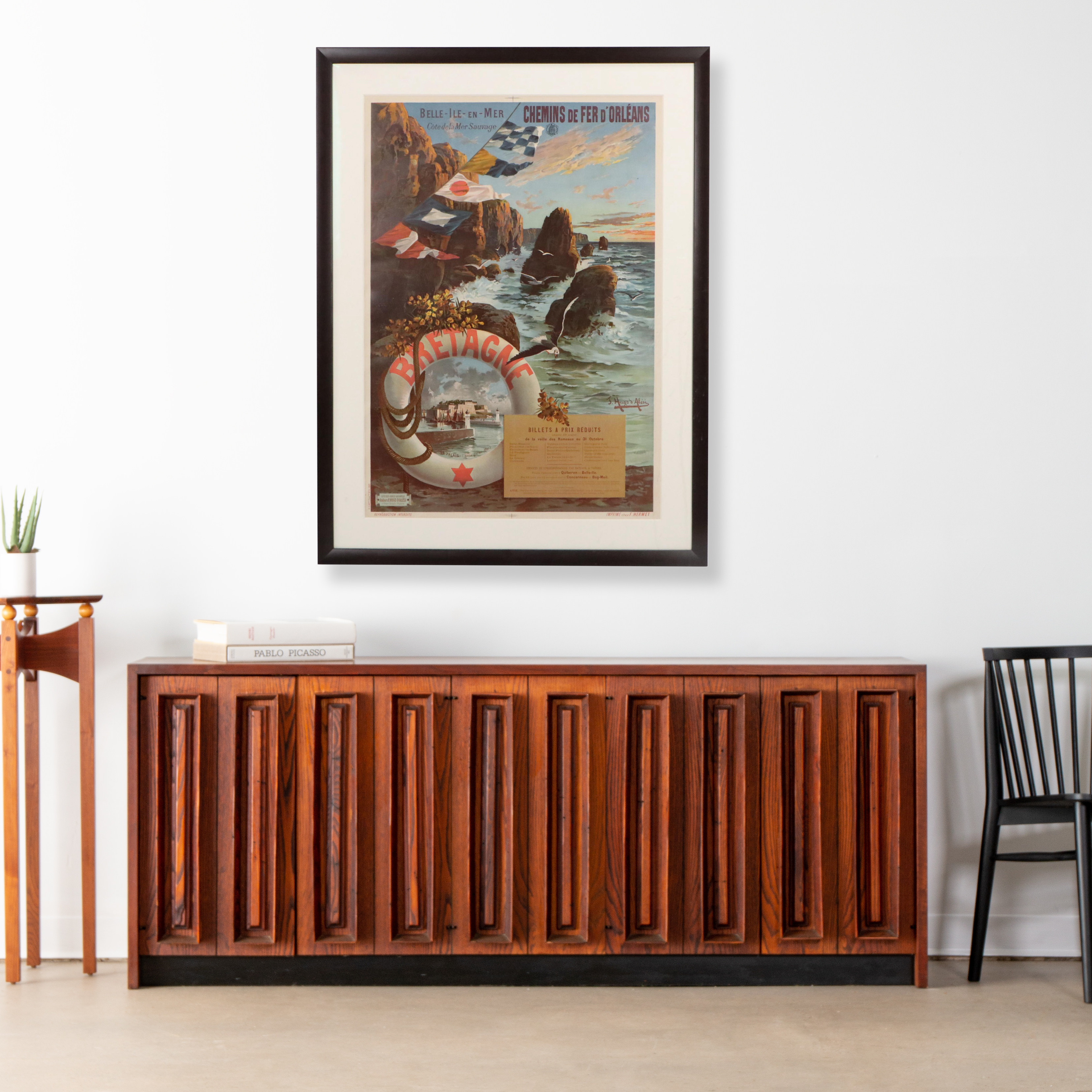 Color Lithograph Travel Poster "Bretagne" After F. Hugo d'Alesi, 1897