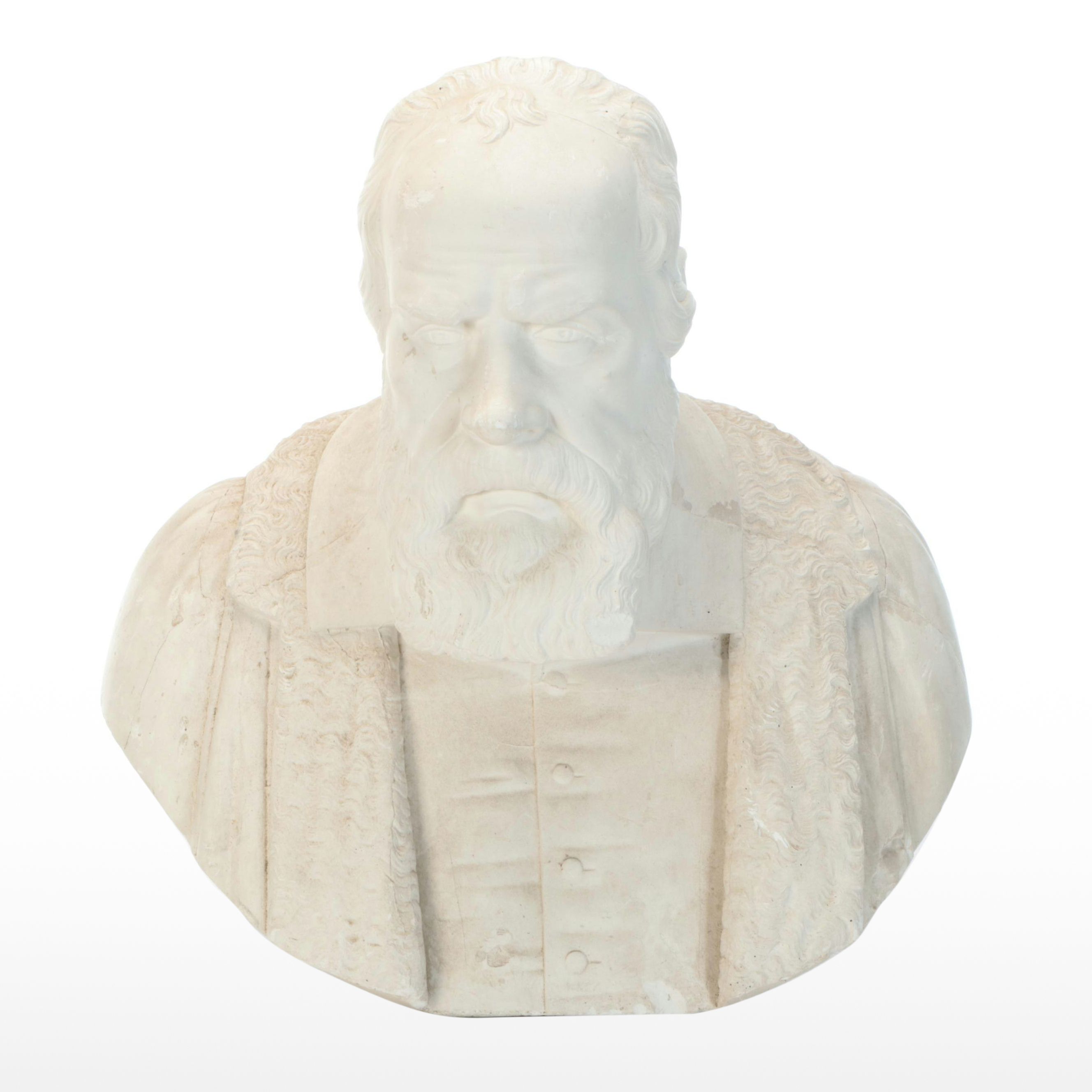 19th Century Cast Plaster Bust of Galileo